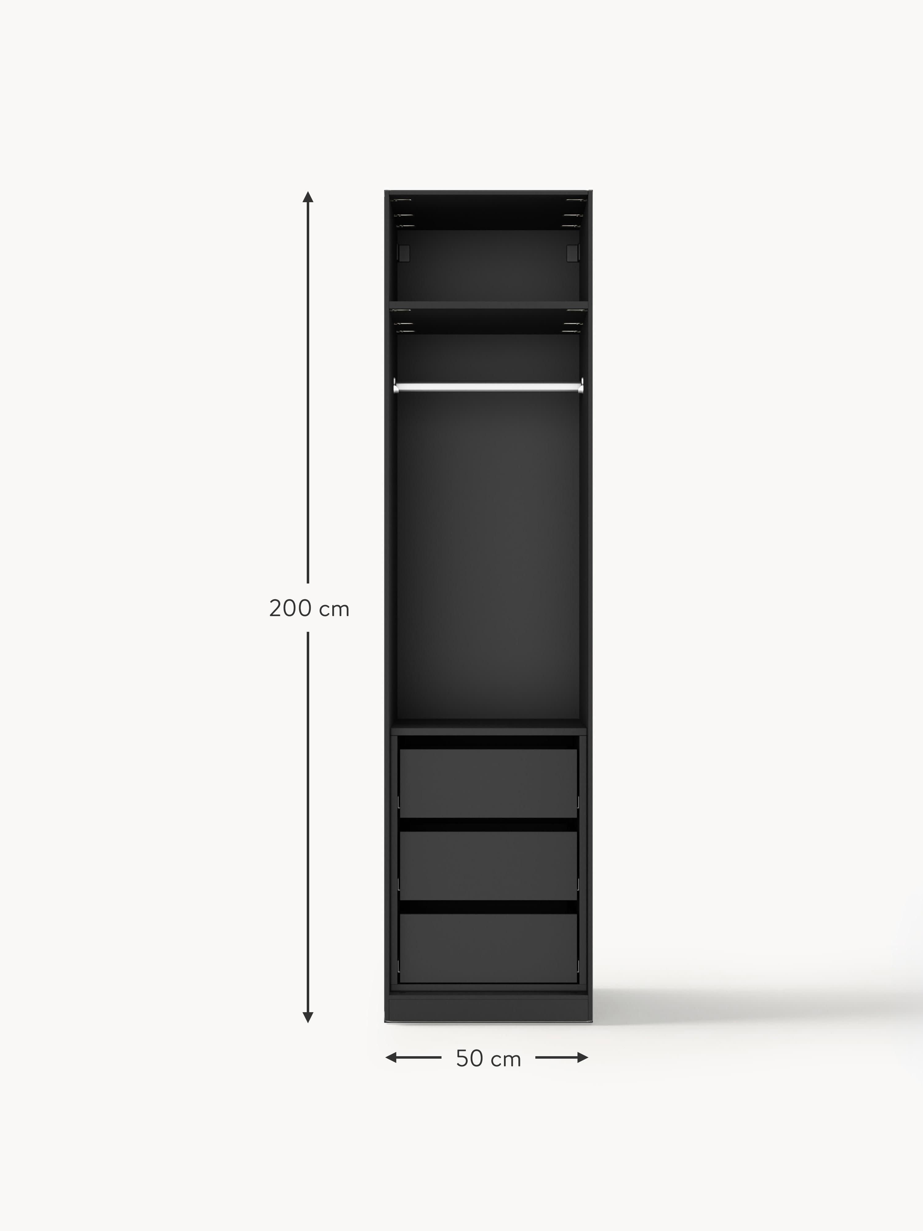 Jeanne Modular Hinged Door Wardrobe, 50 cm Wide, in various sizes