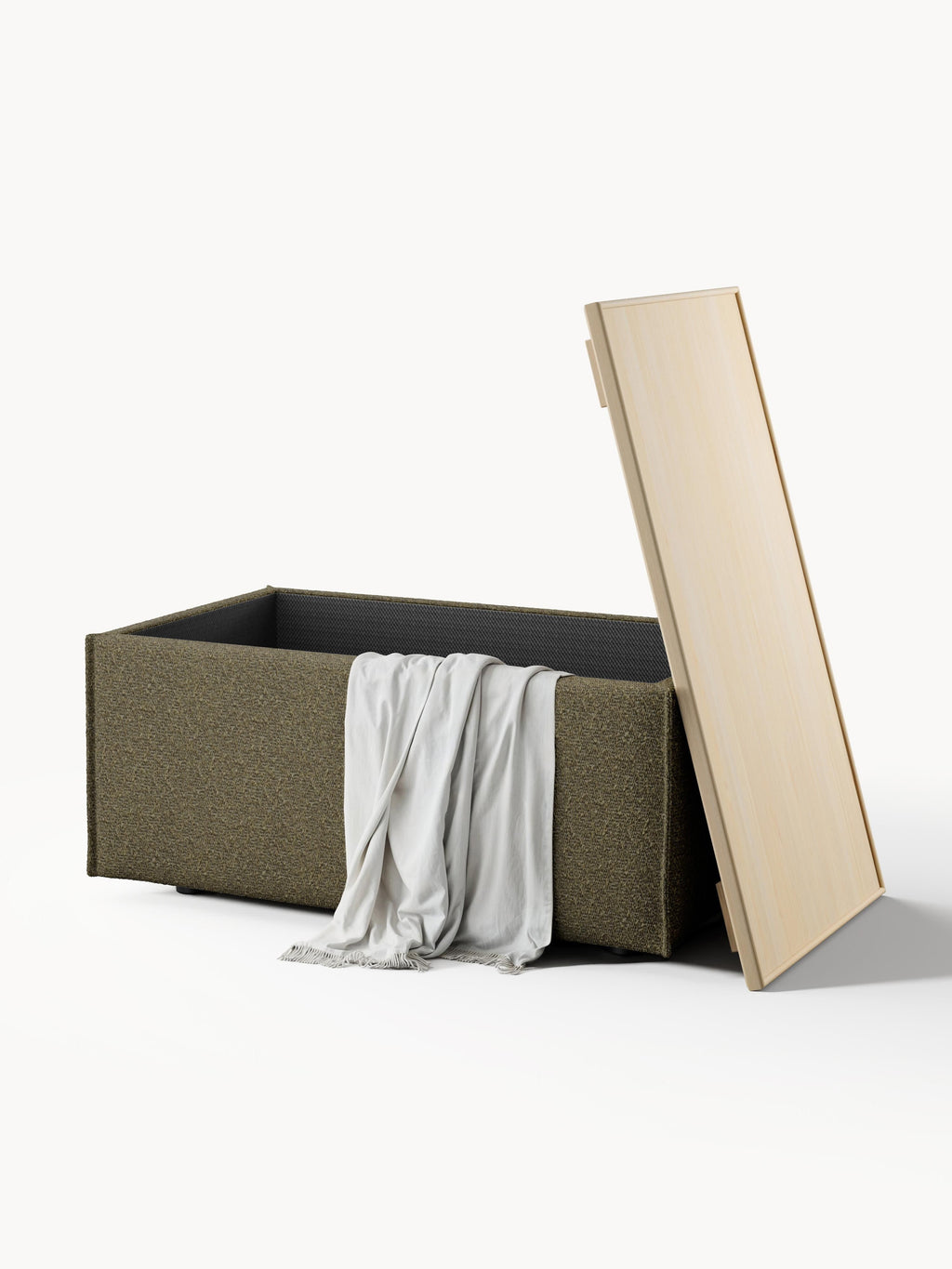 Lennon Bouclé Ottoman with Storage