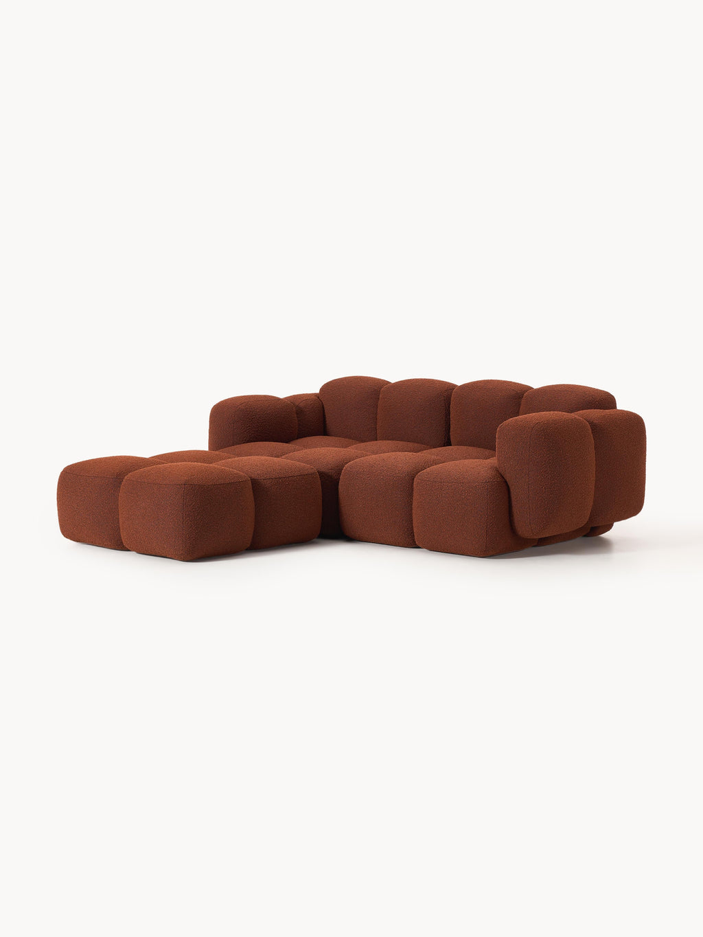 Tayla Bouclé Modular Sofa (3-seater) with Ottoman (left/right)
