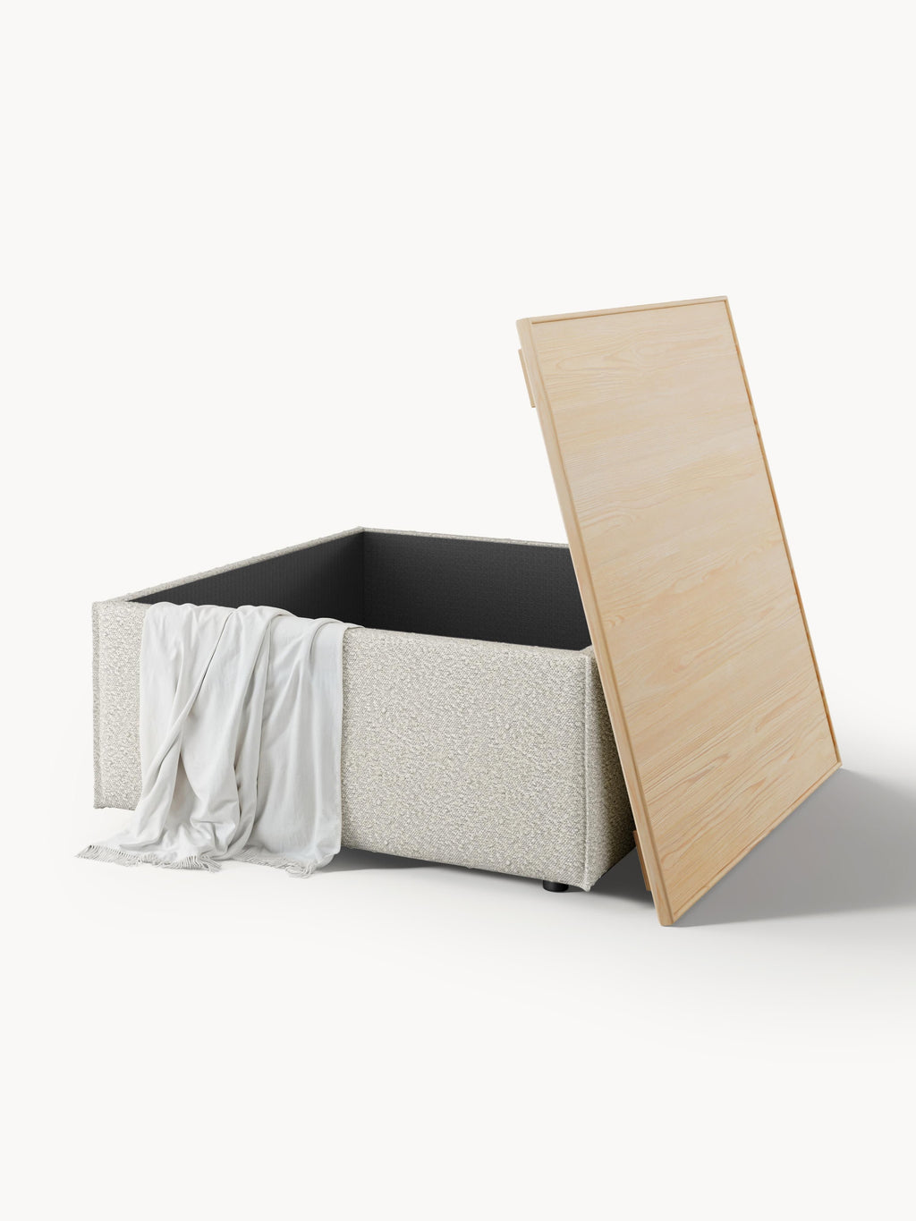 Lennon Bouclé Ottoman with Storage