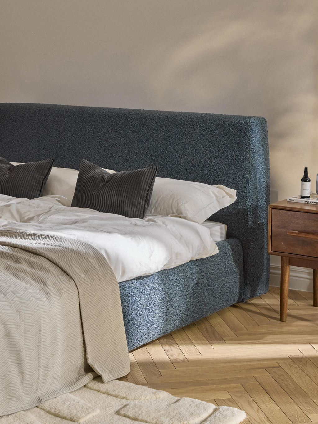 Cloud Upholstered Bouclé Bed