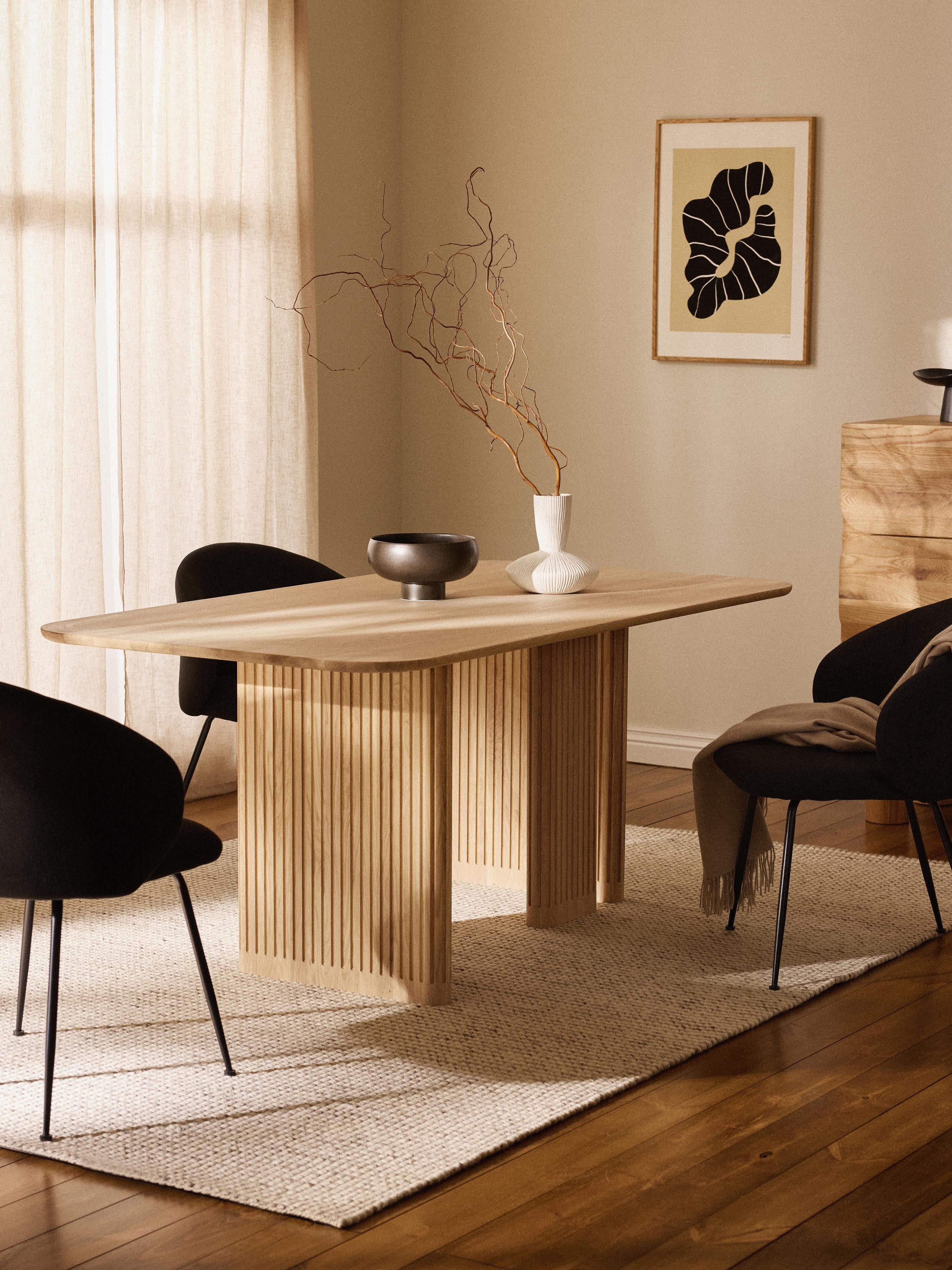 Jolka Oak Wood Dining Table, in various sizes