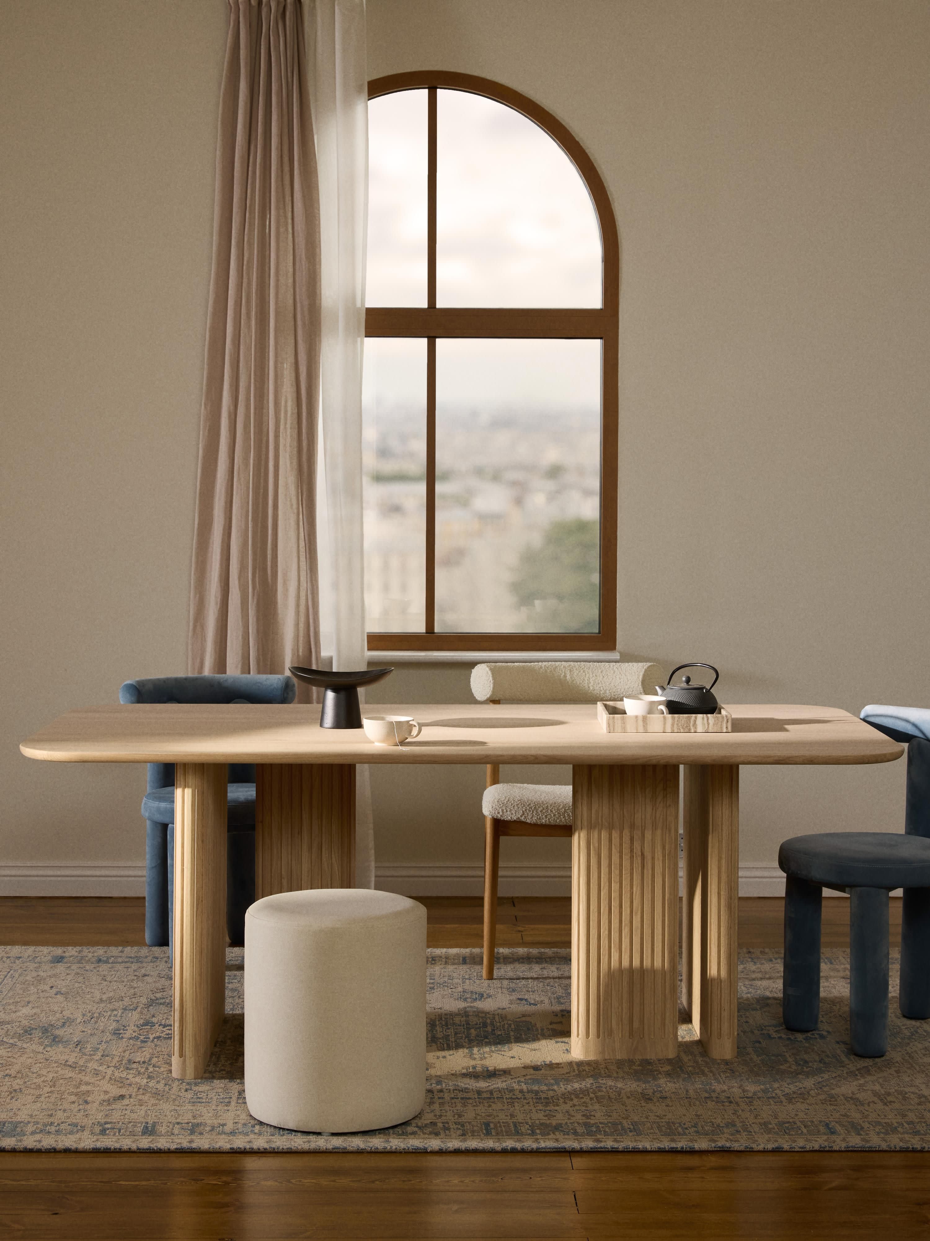 Jolka Oak Wood Dining Table, in various sizes