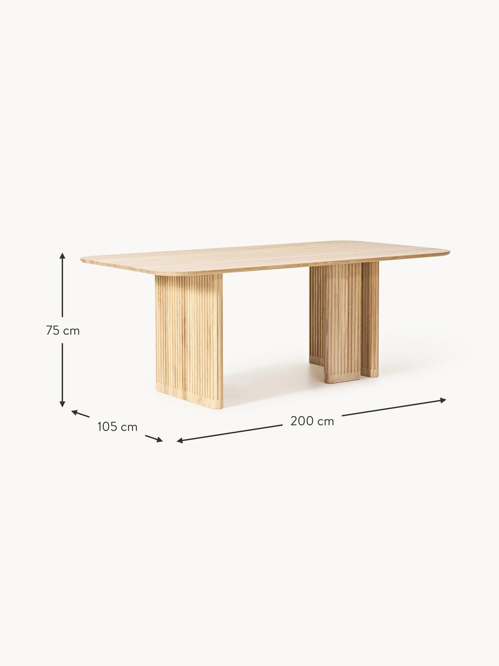 Jolka Oak Wood Dining Table, in various sizes