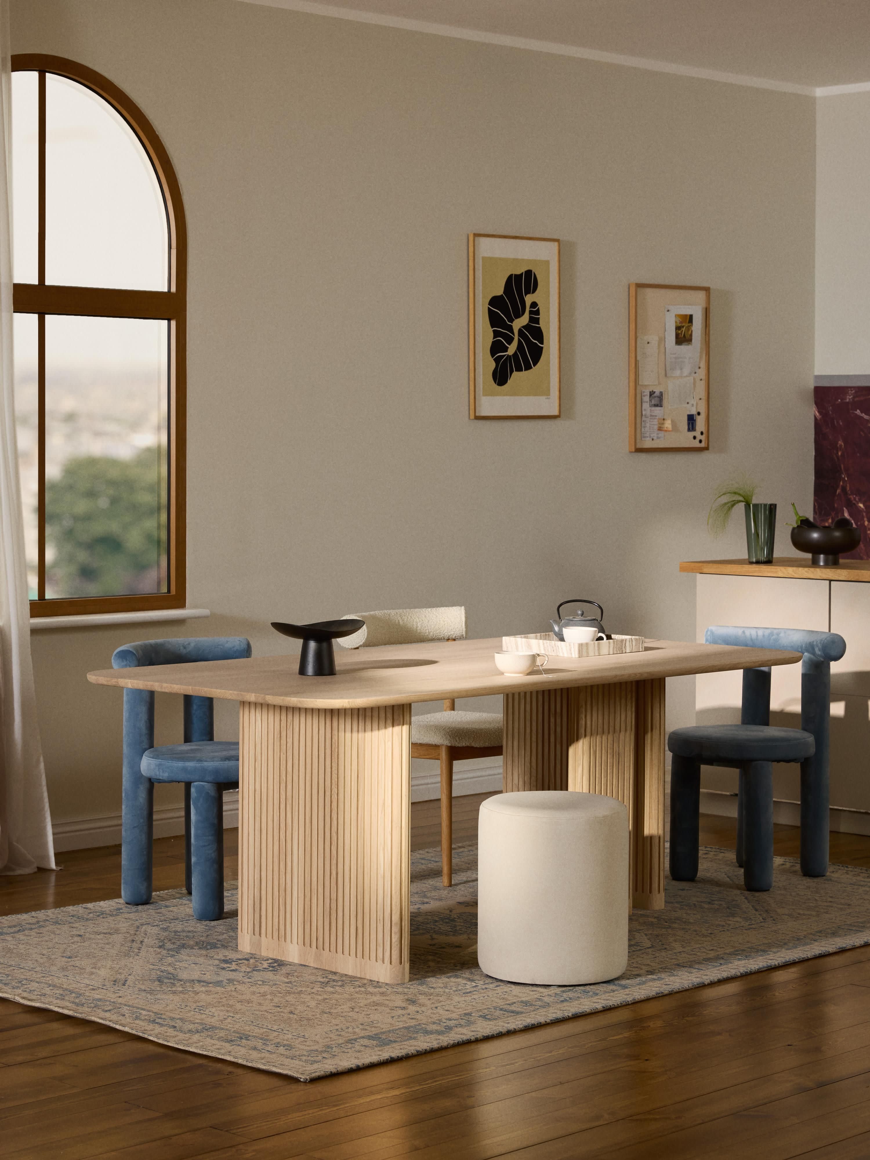 Jolka Oak Wood Dining Table, in various sizes