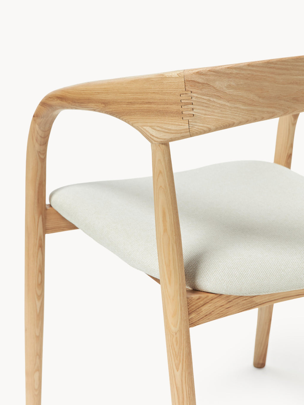 Camille Ash Wood Dining Chair with Seat Cushion