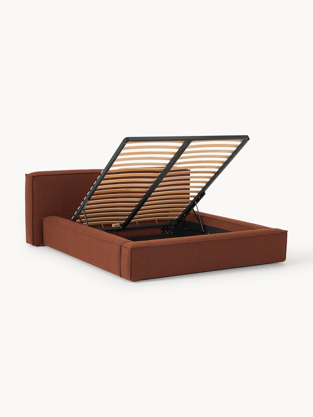 Lennon Upholstered Bouclé Bed with Storage Space
