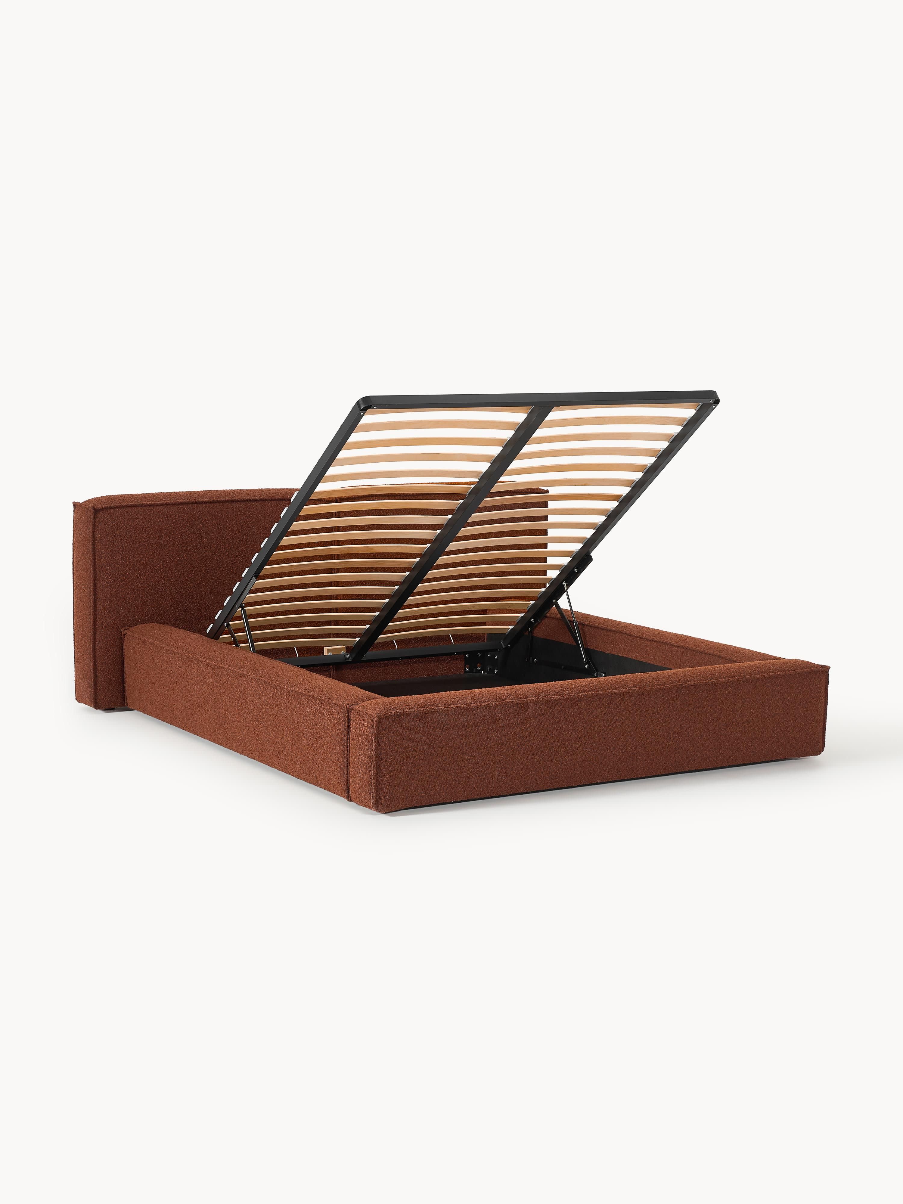 Lennon Upholstered Bouclé Bed with Storage Space