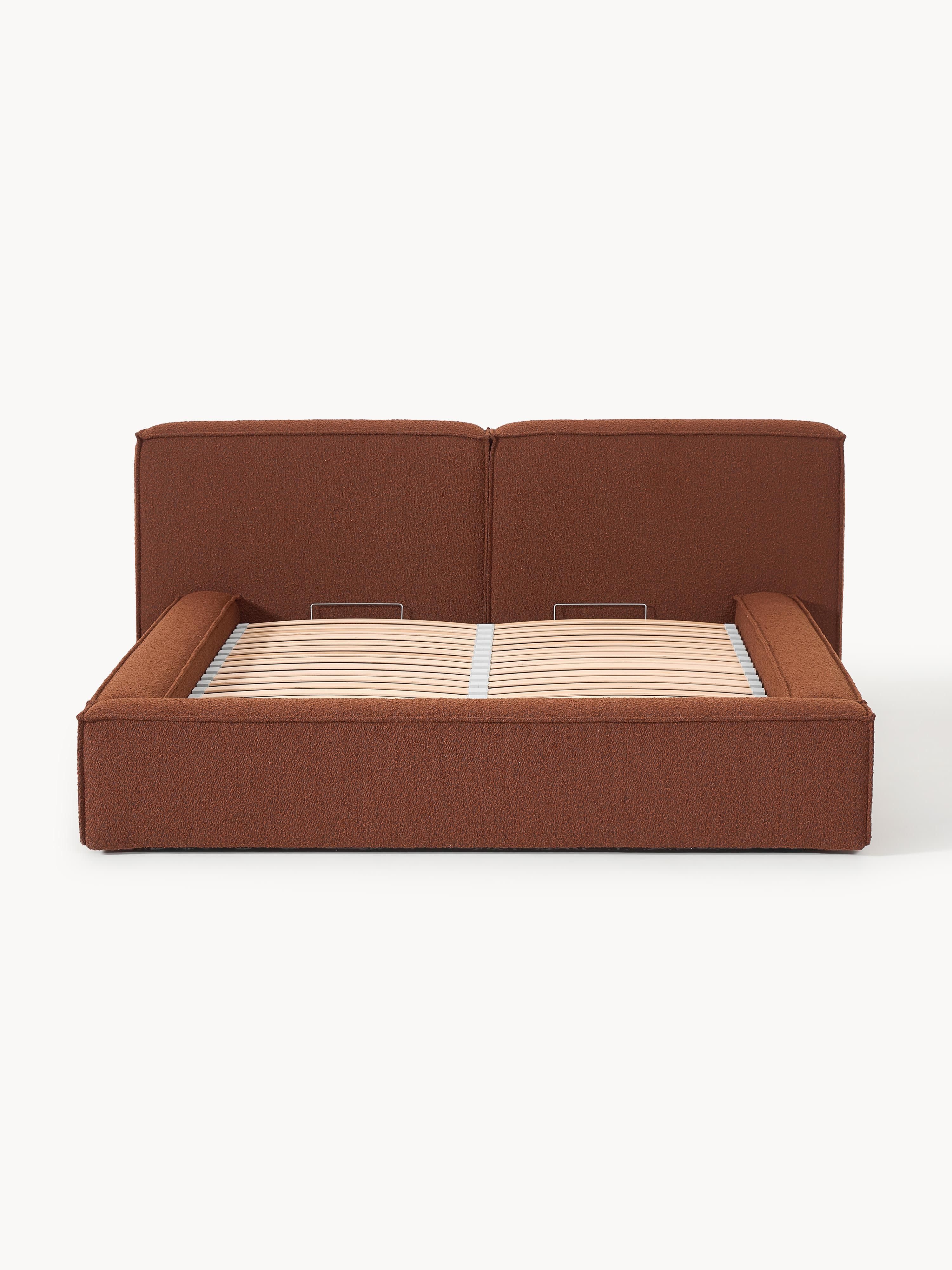 Lennon Upholstered Bouclé Bed with Storage Space