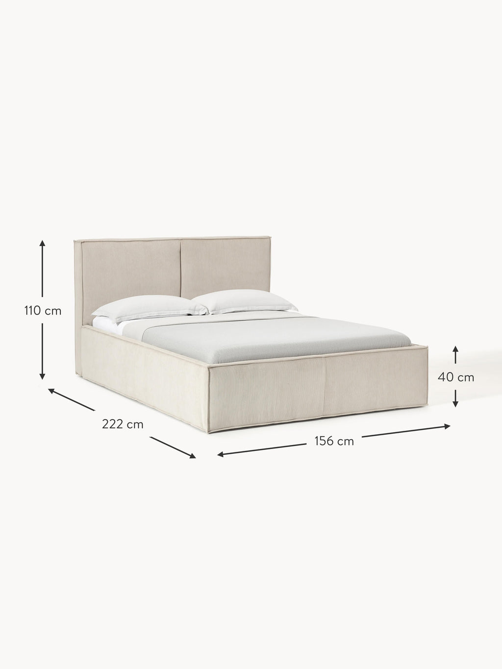 Dream Upholstered Corduroy Bed