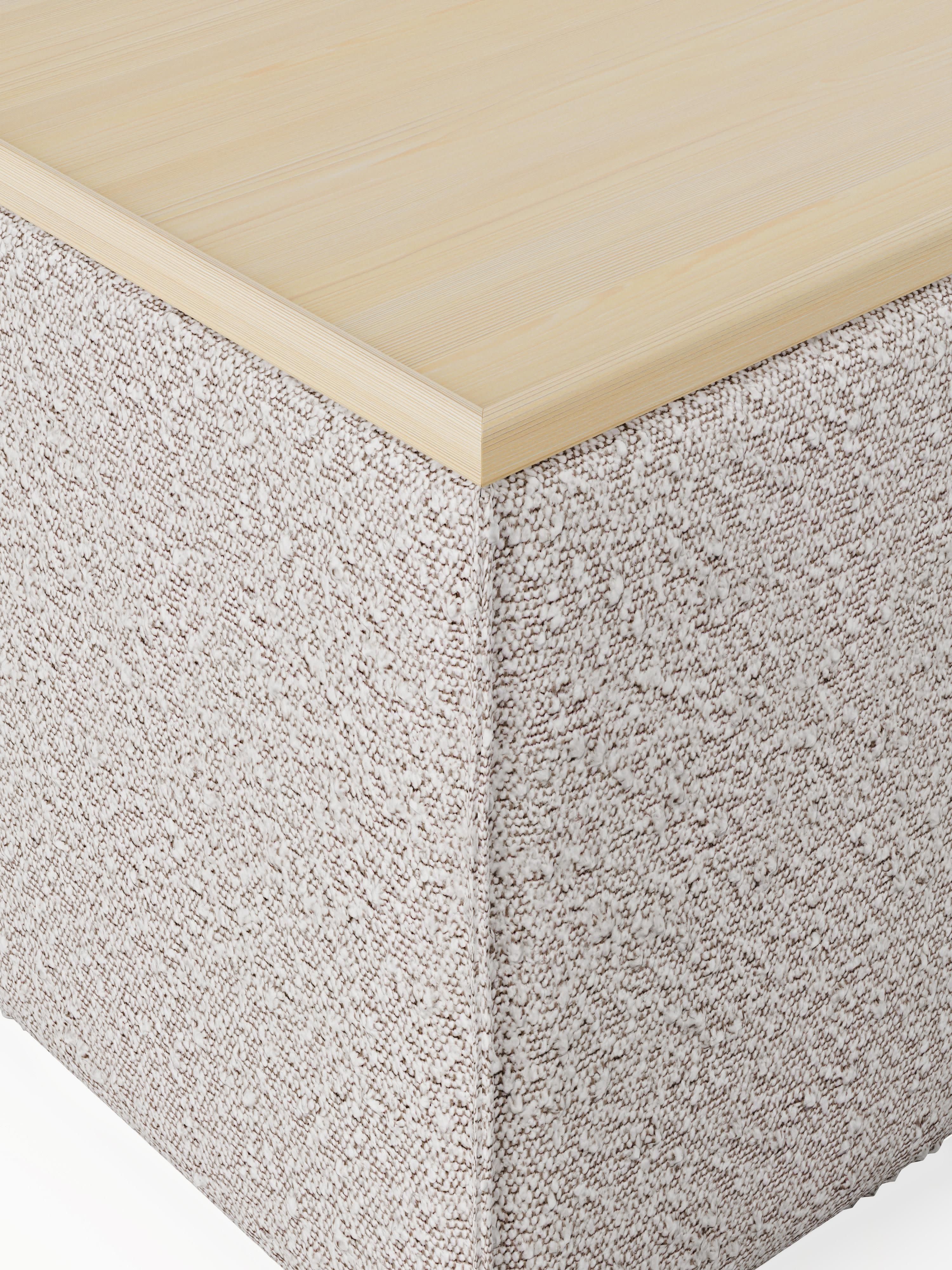 Lennon Bouclé Ottoman with Storage