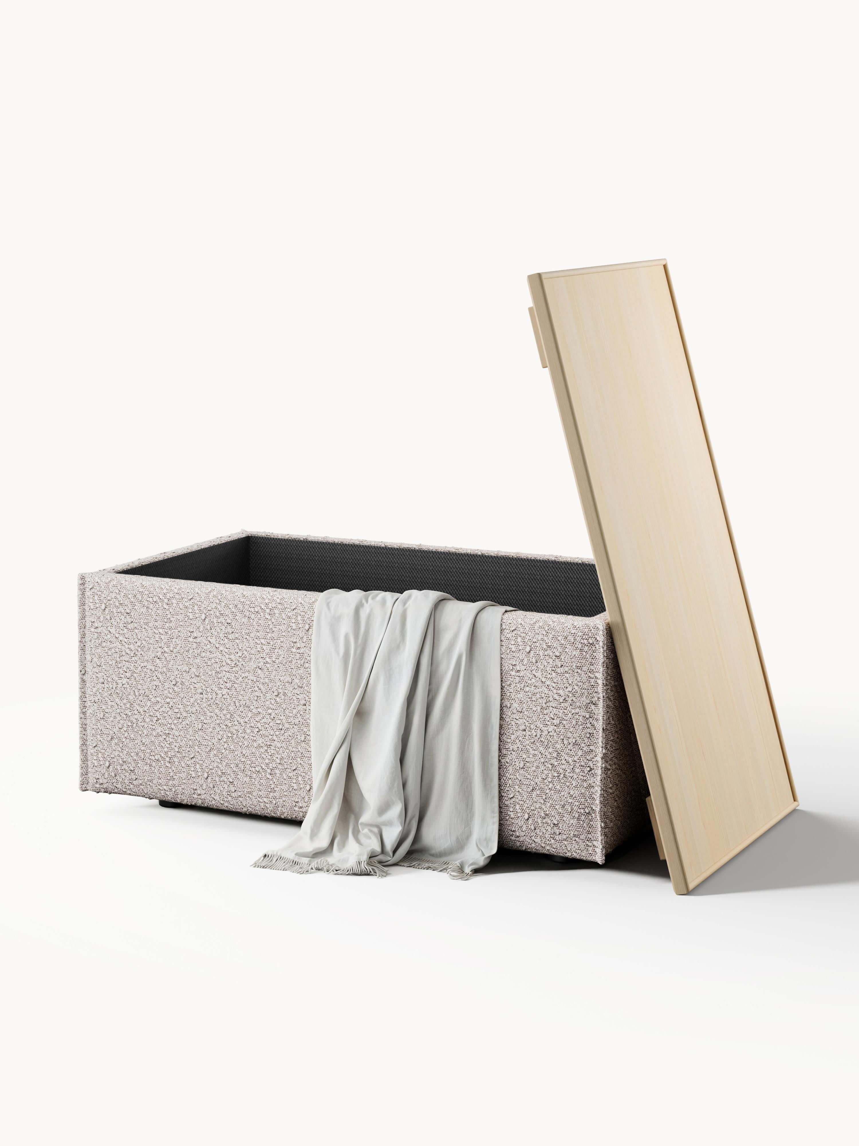 Lennon Bouclé Ottoman with Storage
