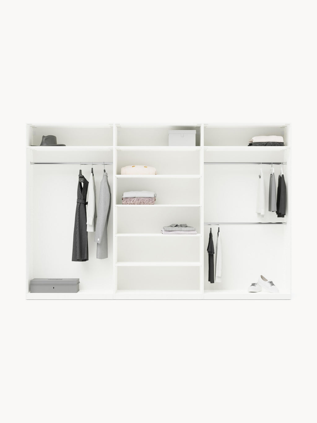 Simone Modular Revolving Door Wardrobe, 300 cm Wide, in various sizes