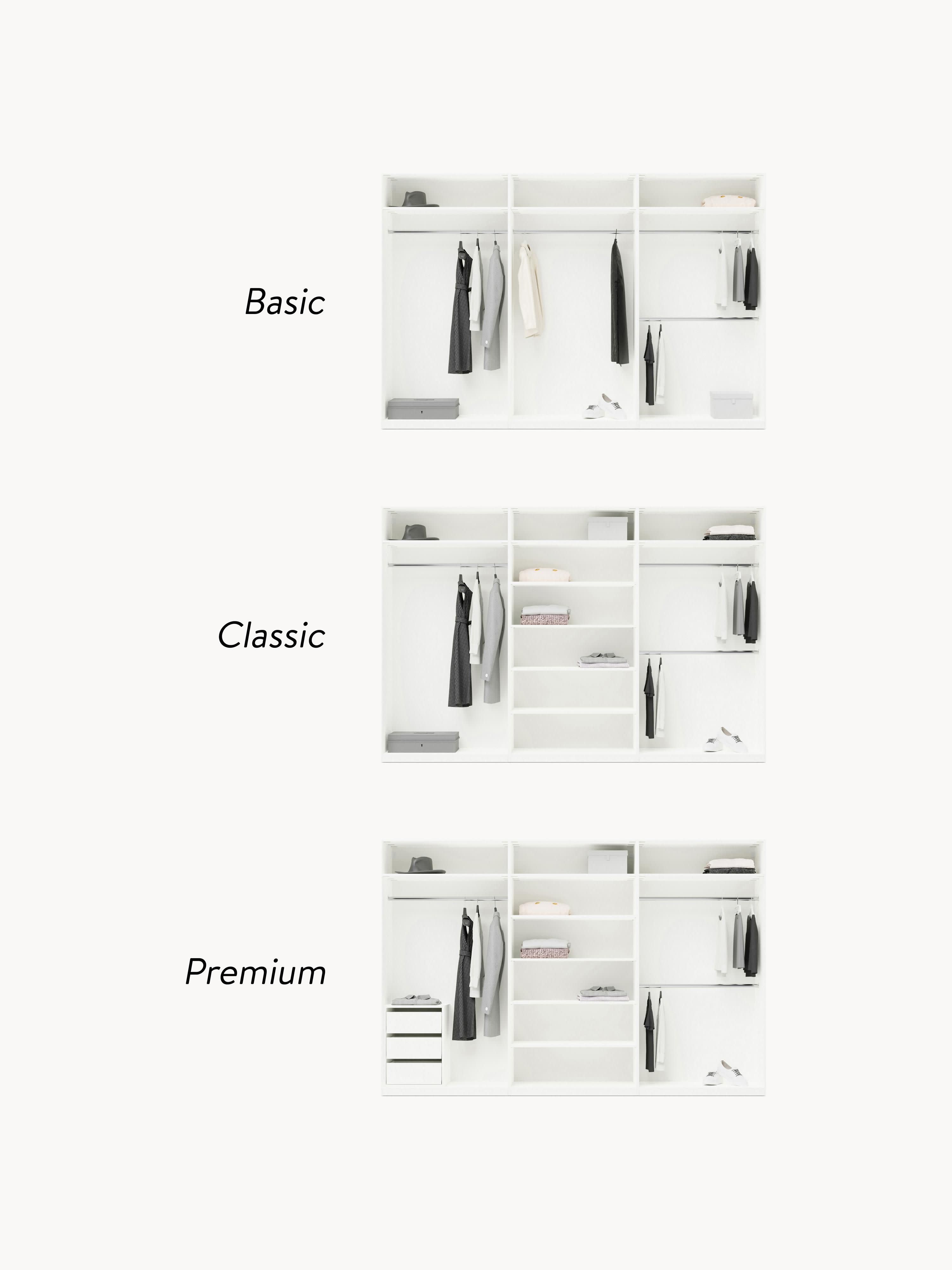 Simone Modular Revolving Door Wardrobe, 300 cm Wide, in various sizes