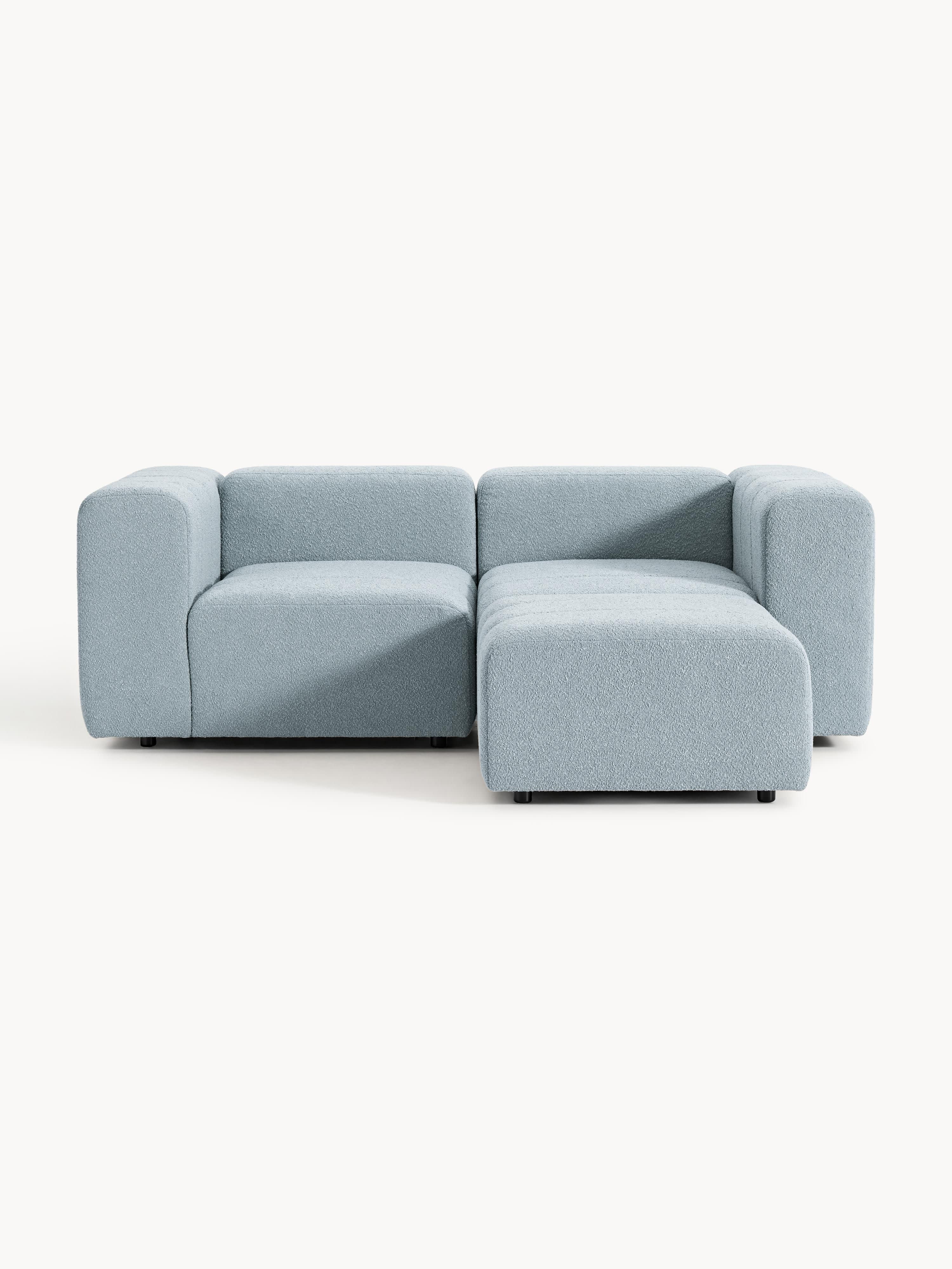Lena Bouclé Modular Sofa (2-seater) with Ottoman (left/right)
