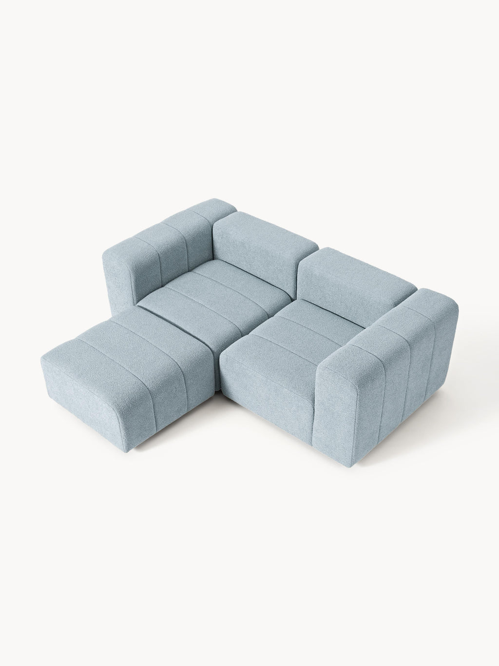 Lena Bouclé Modular Sofa (2-seater) with Ottoman (left/right)