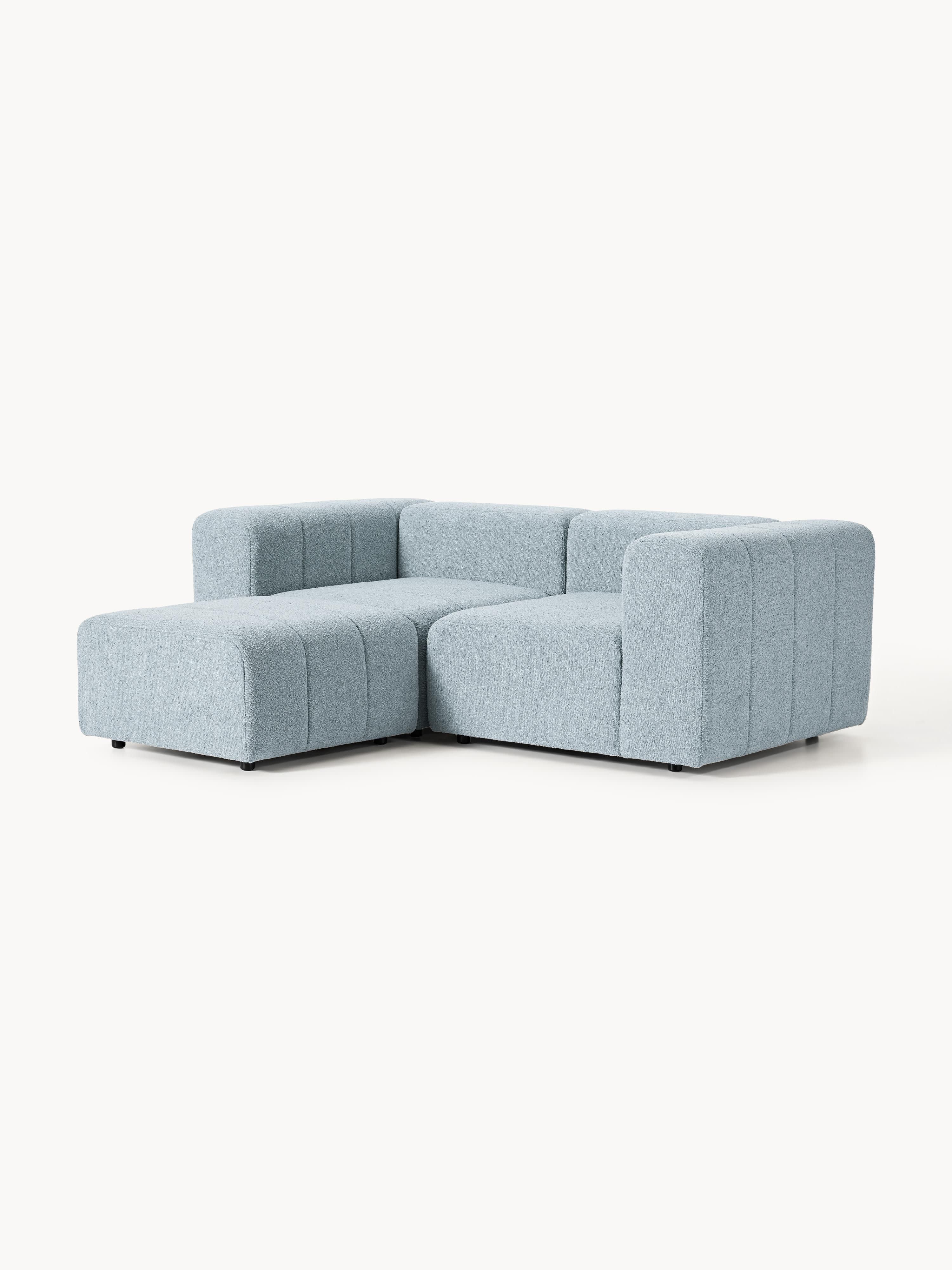 Lena Bouclé Modular Sofa (2-seater) with Ottoman (left/right)