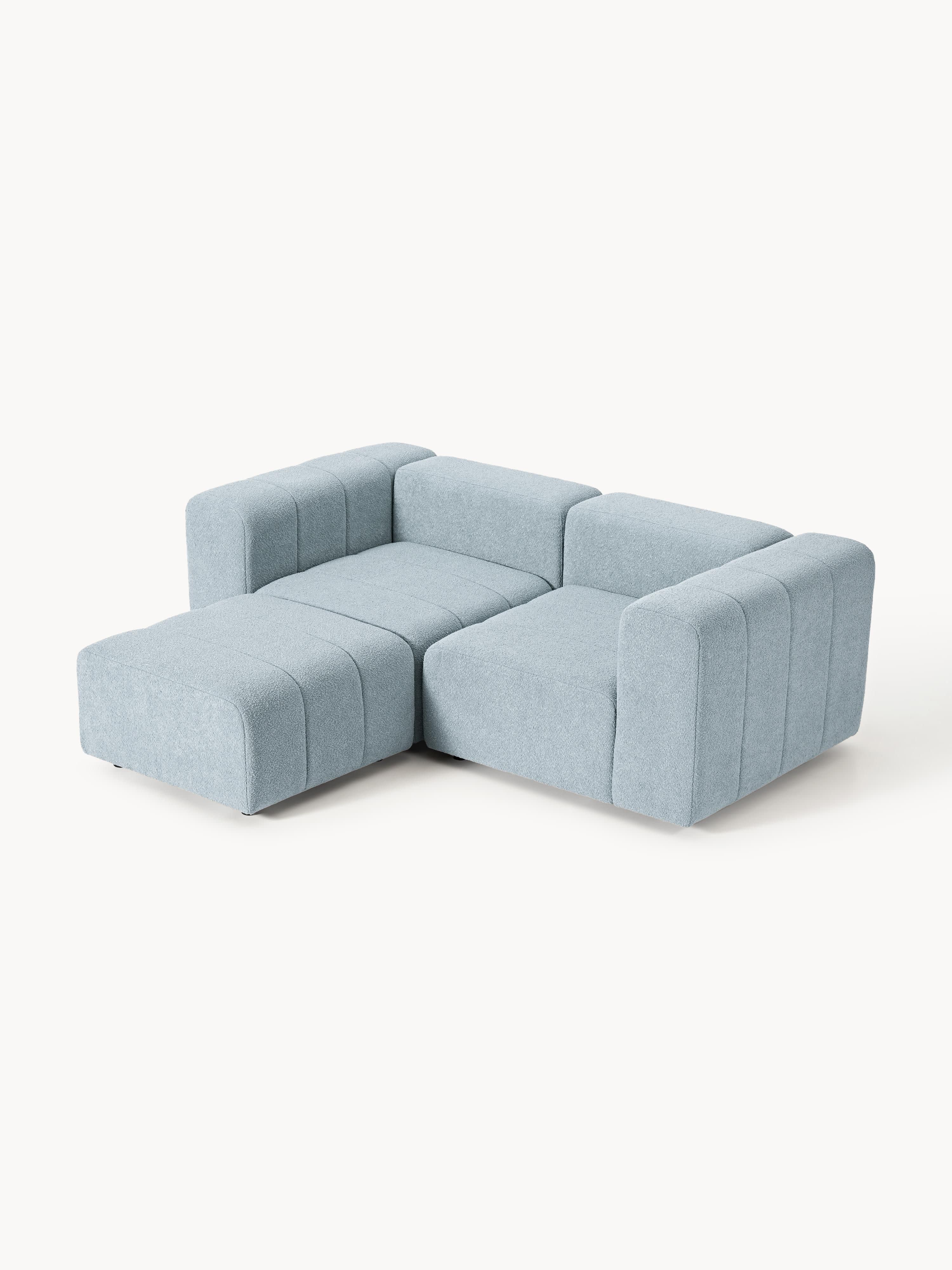 Lena Bouclé Modular Sofa (2-seater) with Ottoman (left/right)