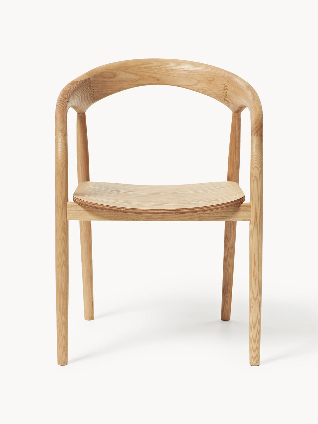 Camille Ash Wood Dining Chair with Armrests