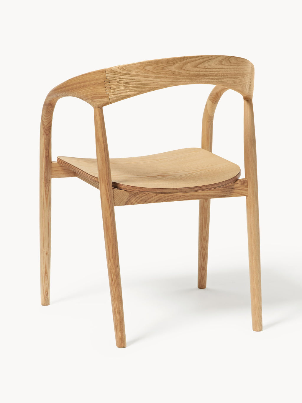 Camille Ash Wood Dining Chair with Armrests