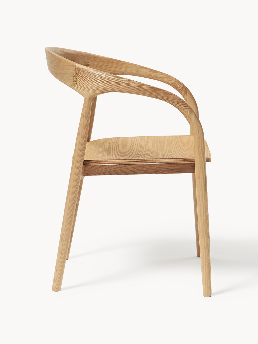 Camille Ash Wood Dining Chair with Armrests