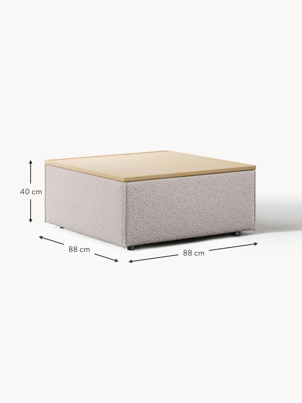 Lennon Bouclé Ottoman with Storage
