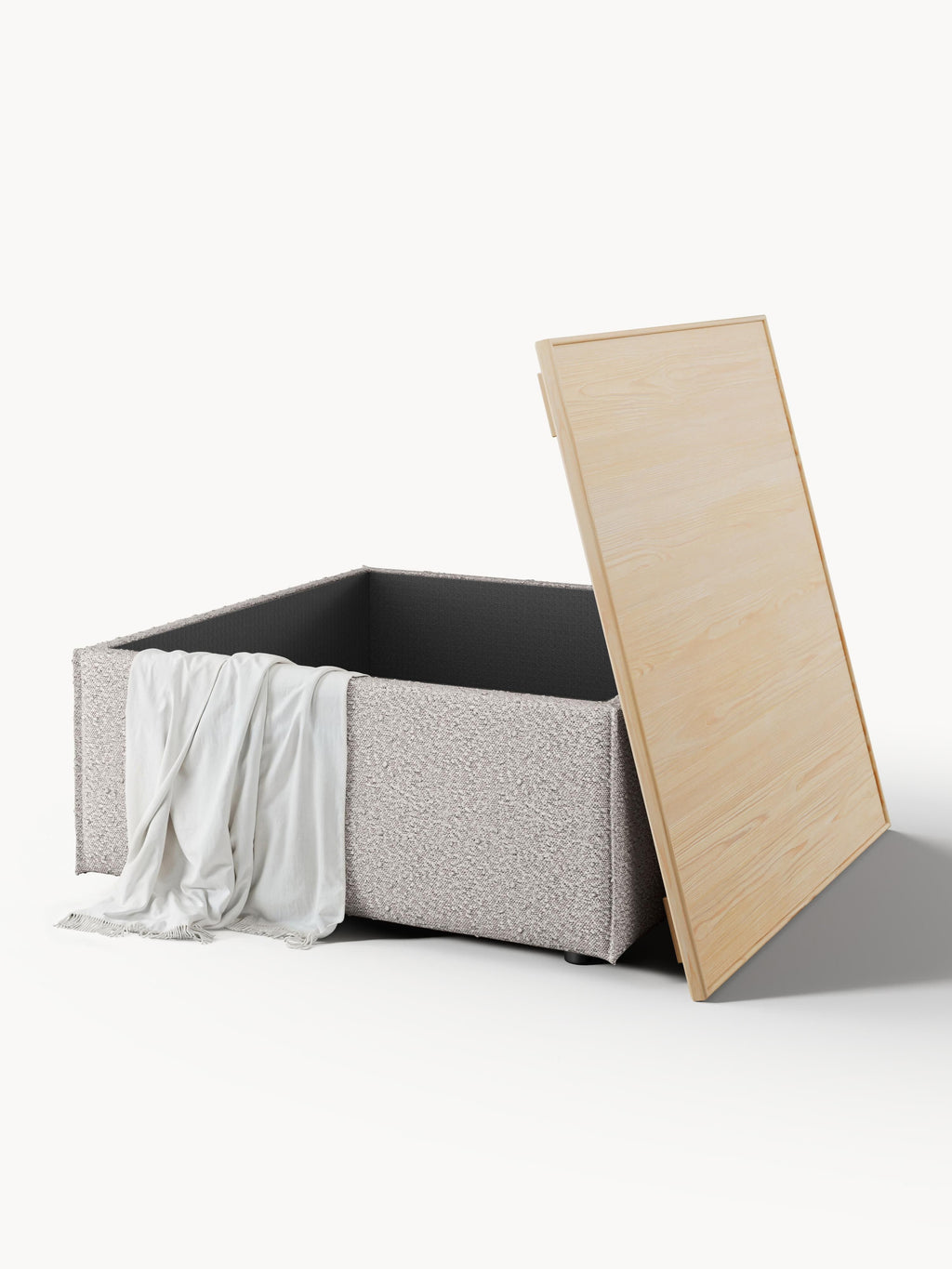 Lennon Bouclé Ottoman with Storage
