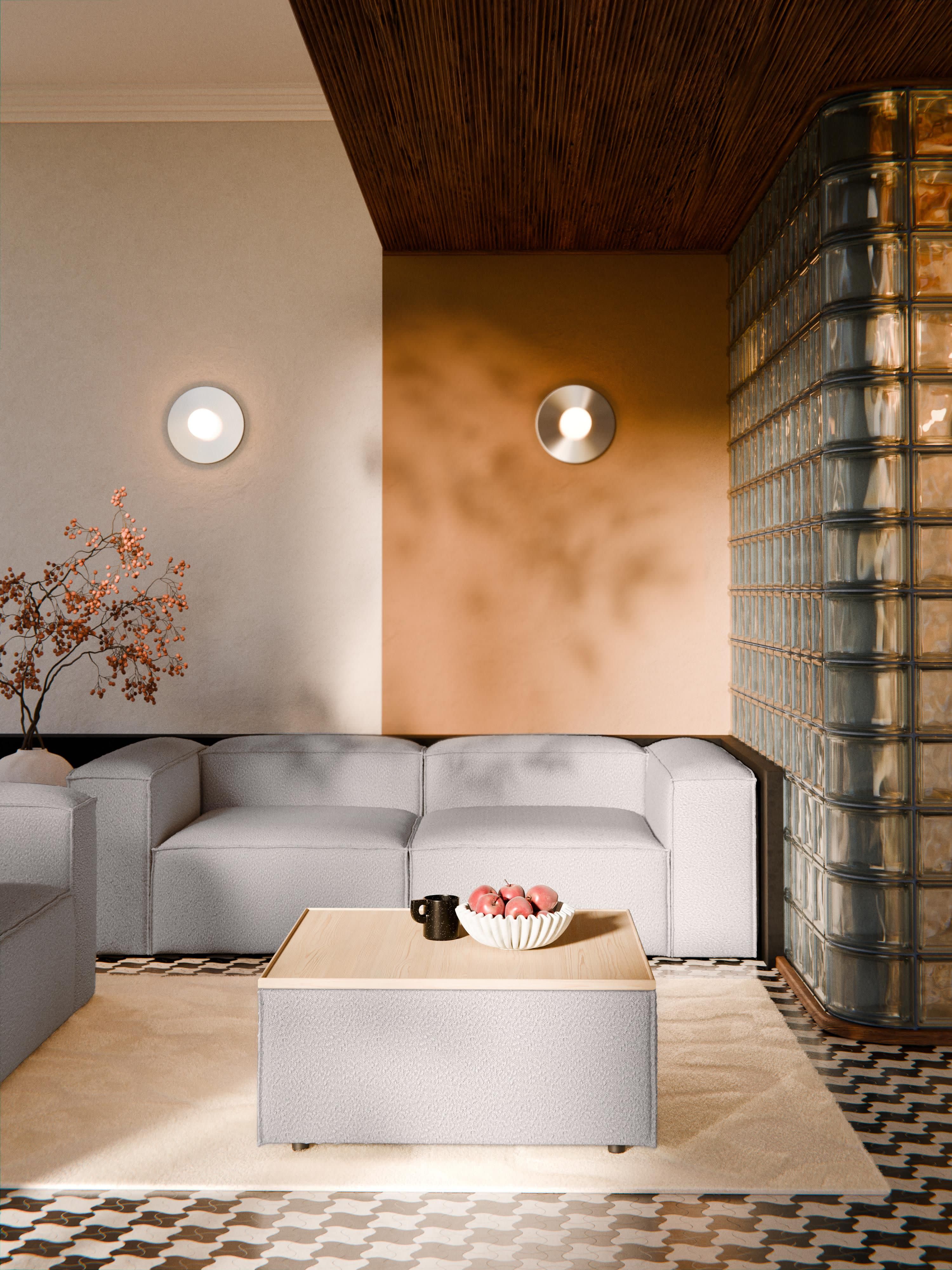 Lennon Bouclé Ottoman with Storage