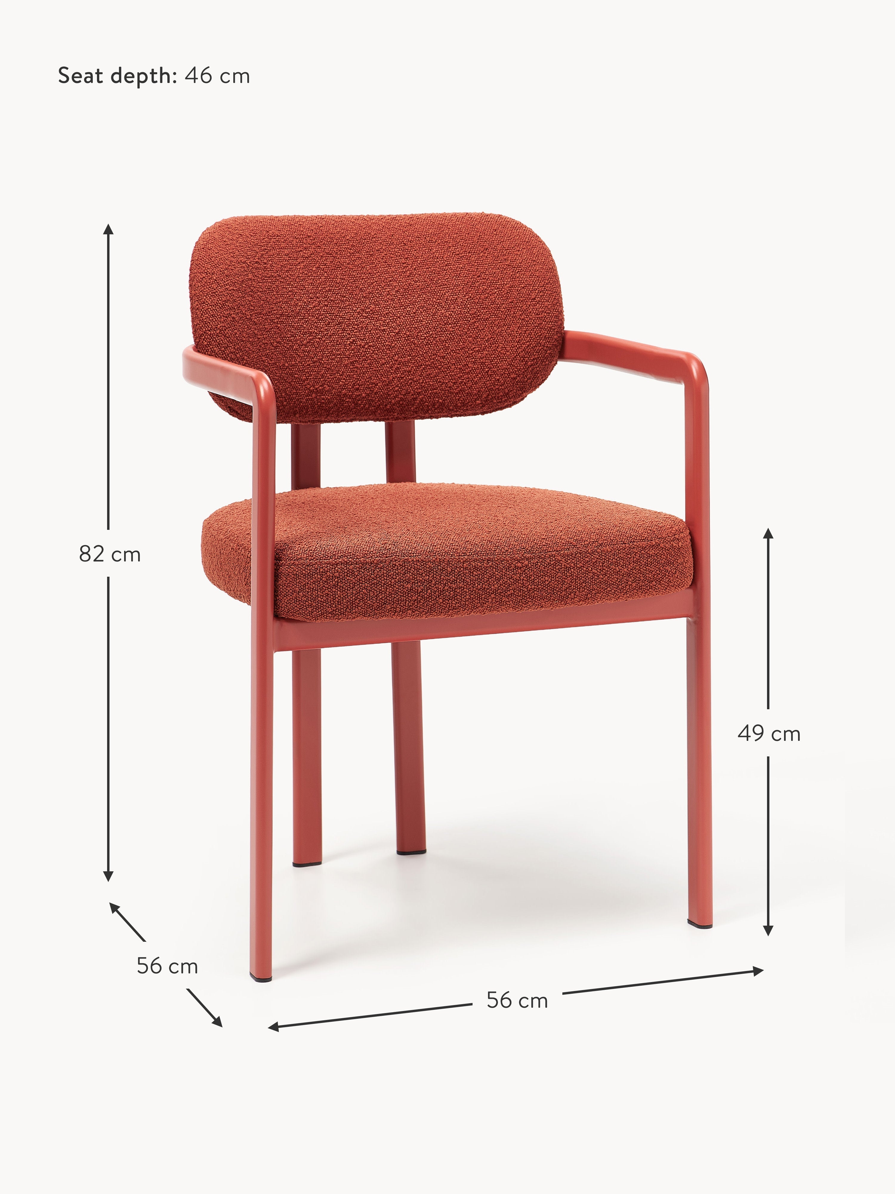 Adrien Upholstered Bouclé Dining Chair with Armrests