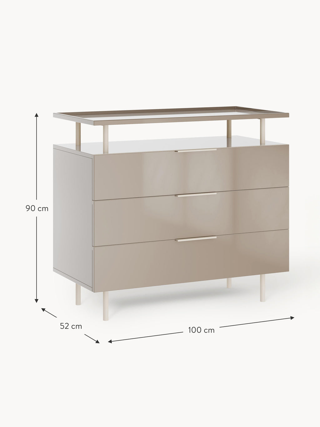 Lennie High Gloss Chest of Drawers