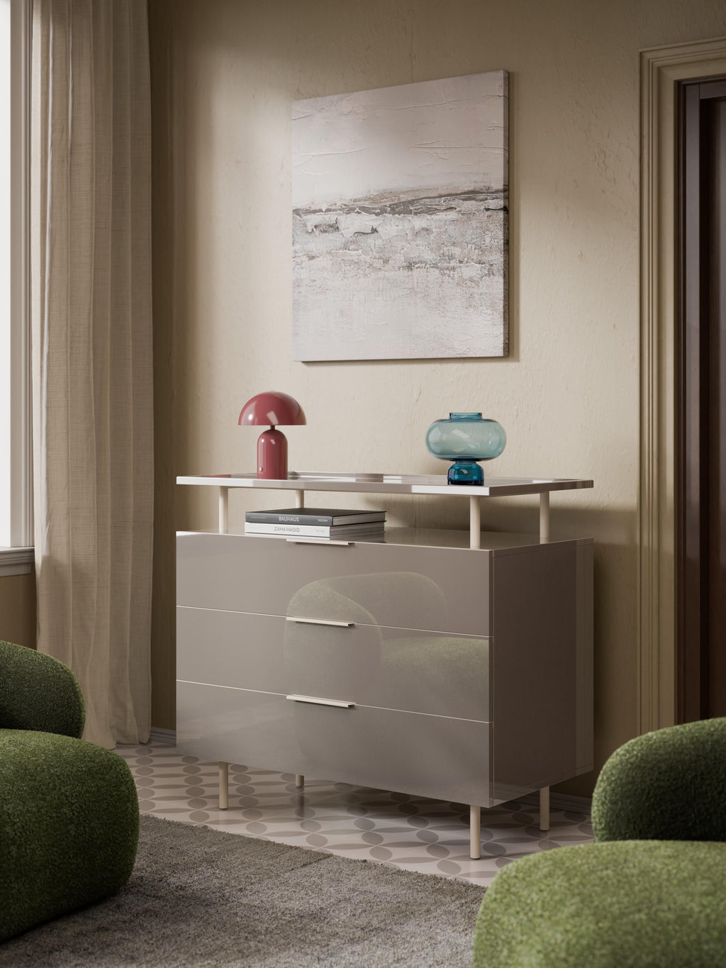 Lennie High Gloss Chest of Drawers