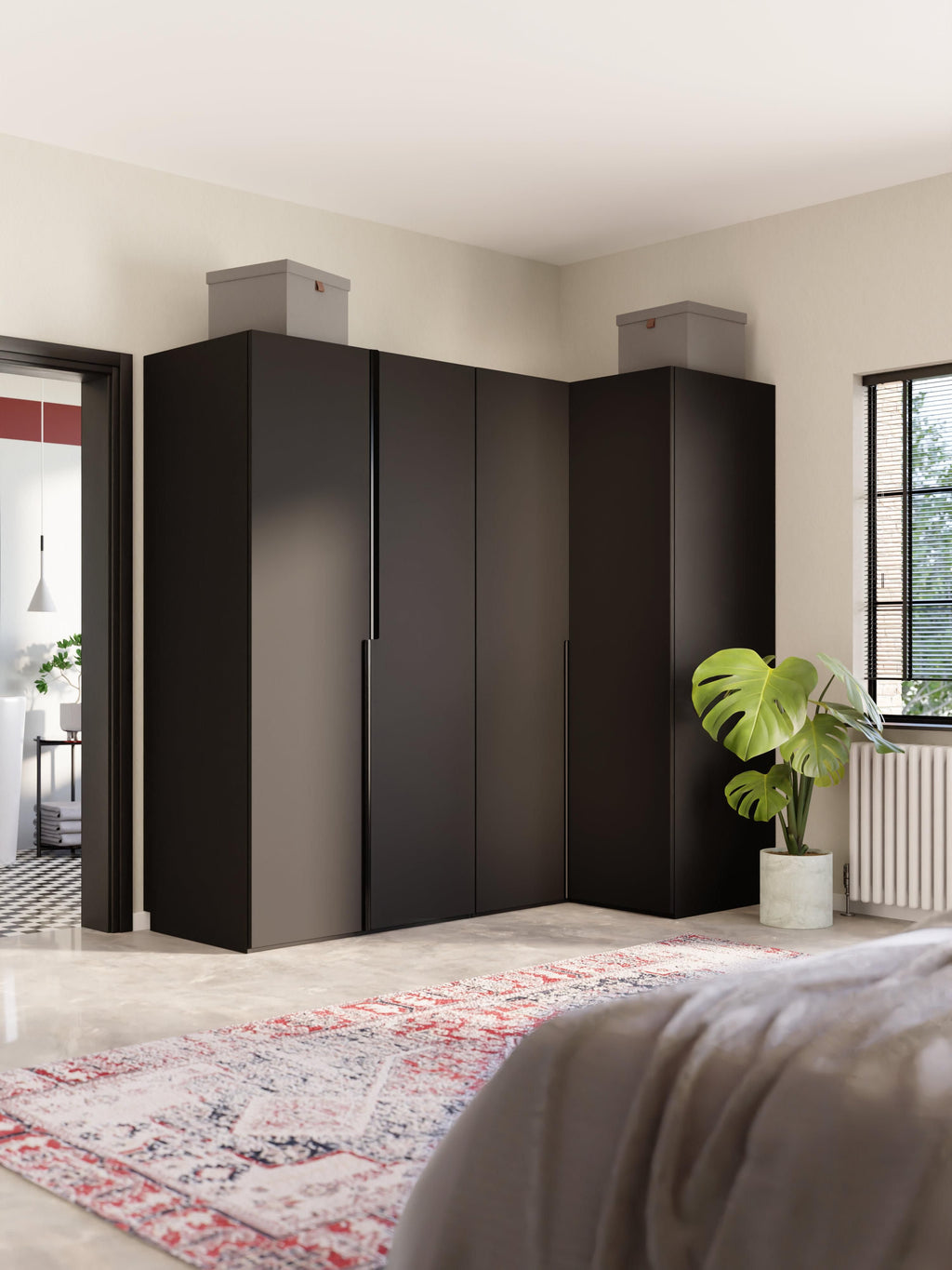 Leon Modular Corner Wardrobe, 215 cm Wide, in various sizes