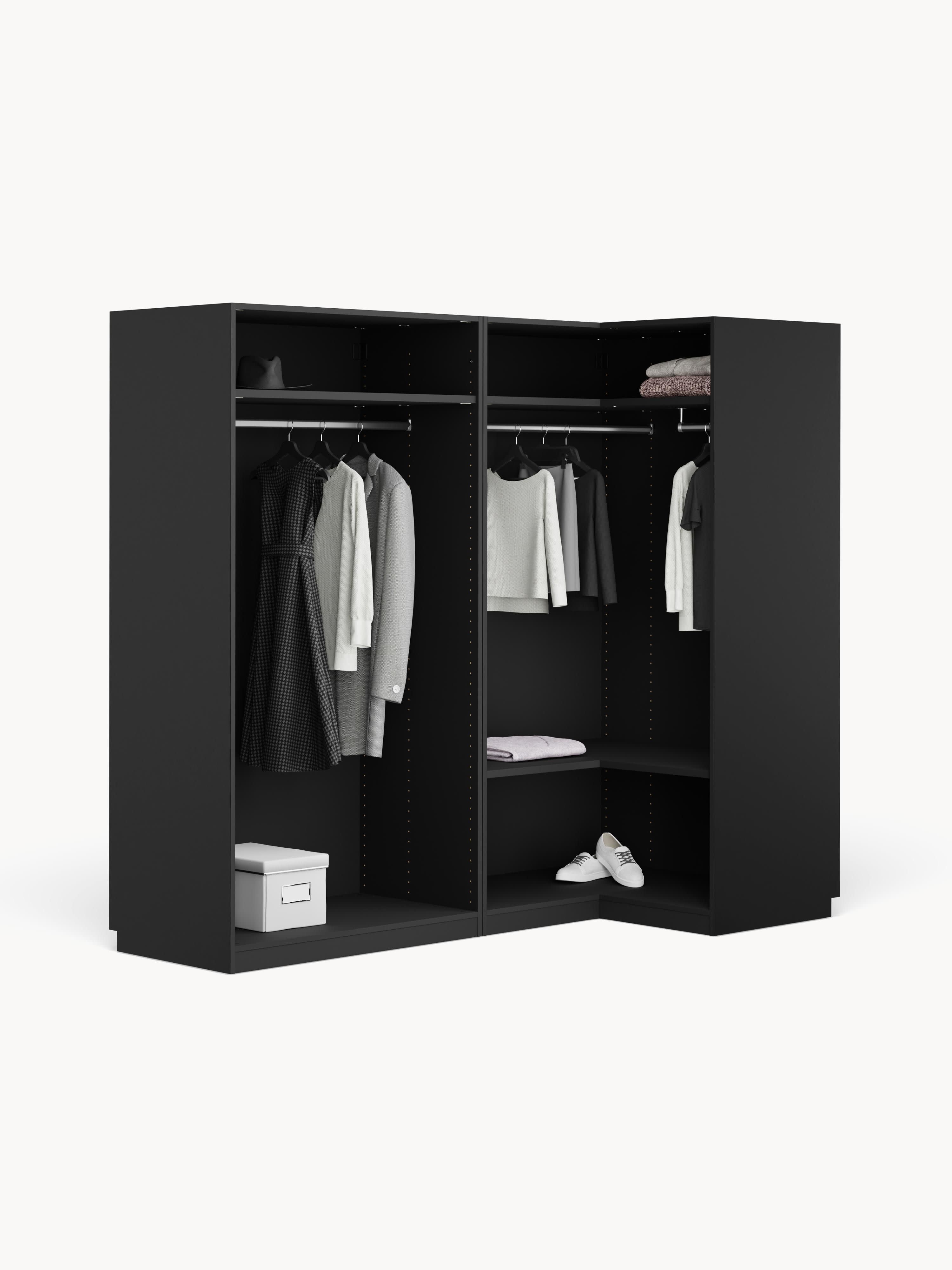 Leon Modular Corner Wardrobe, 215 cm Wide, in various sizes