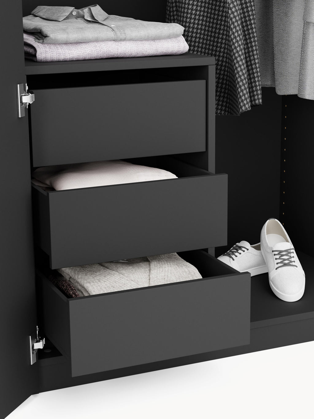 Leon Modular Corner Wardrobe, 215 cm Wide, in various sizes