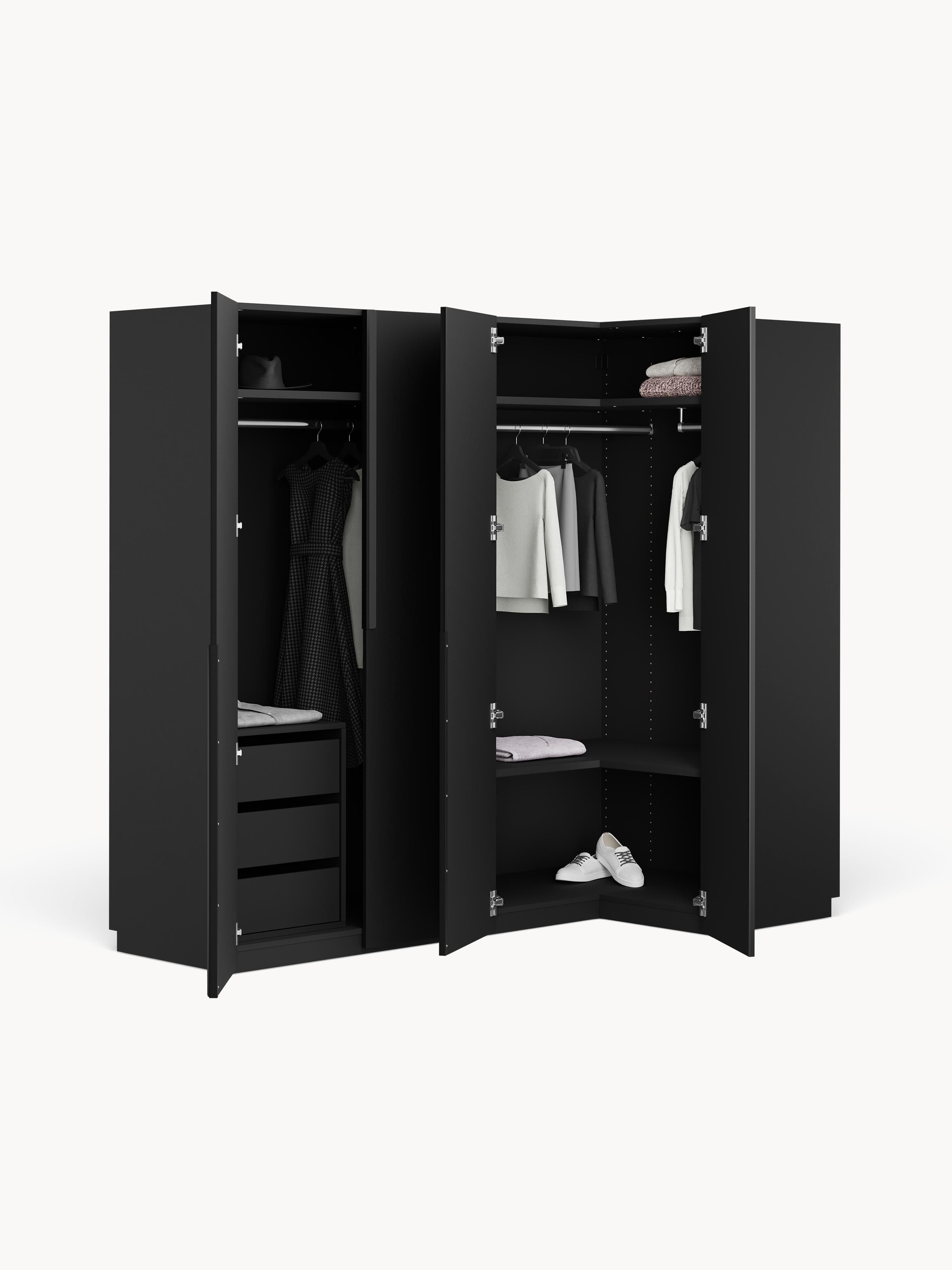 Leon Modular Corner Wardrobe, 215 cm Wide, in various sizes