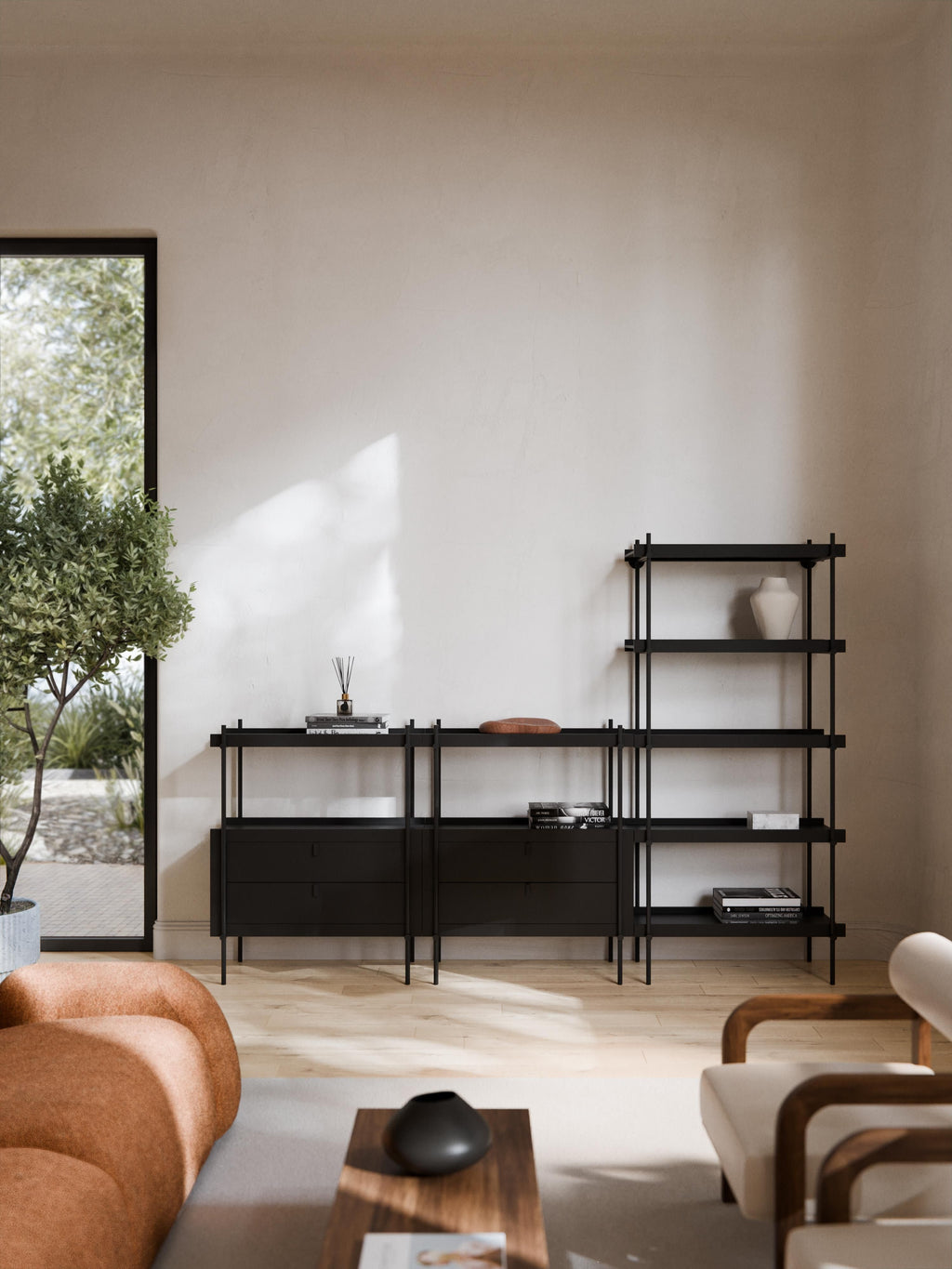 Rio Shelving Unit with Drawers