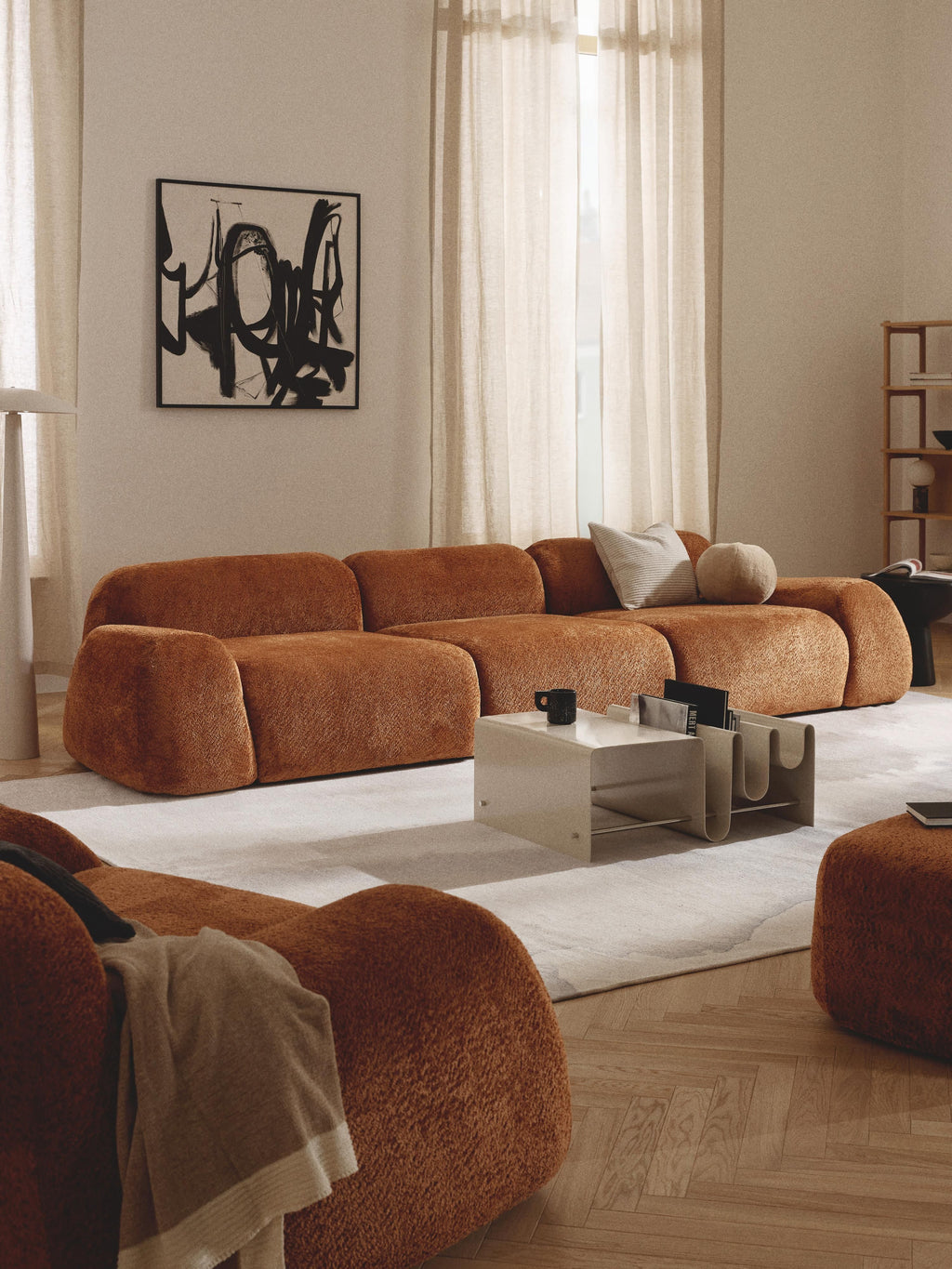 Wolke Modular Teddy Bouclé Sofa (4-seater)