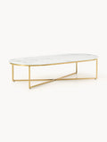 Gallery image 1 - Oval Coffee Table Antigua with Marble Effect Glass Top
