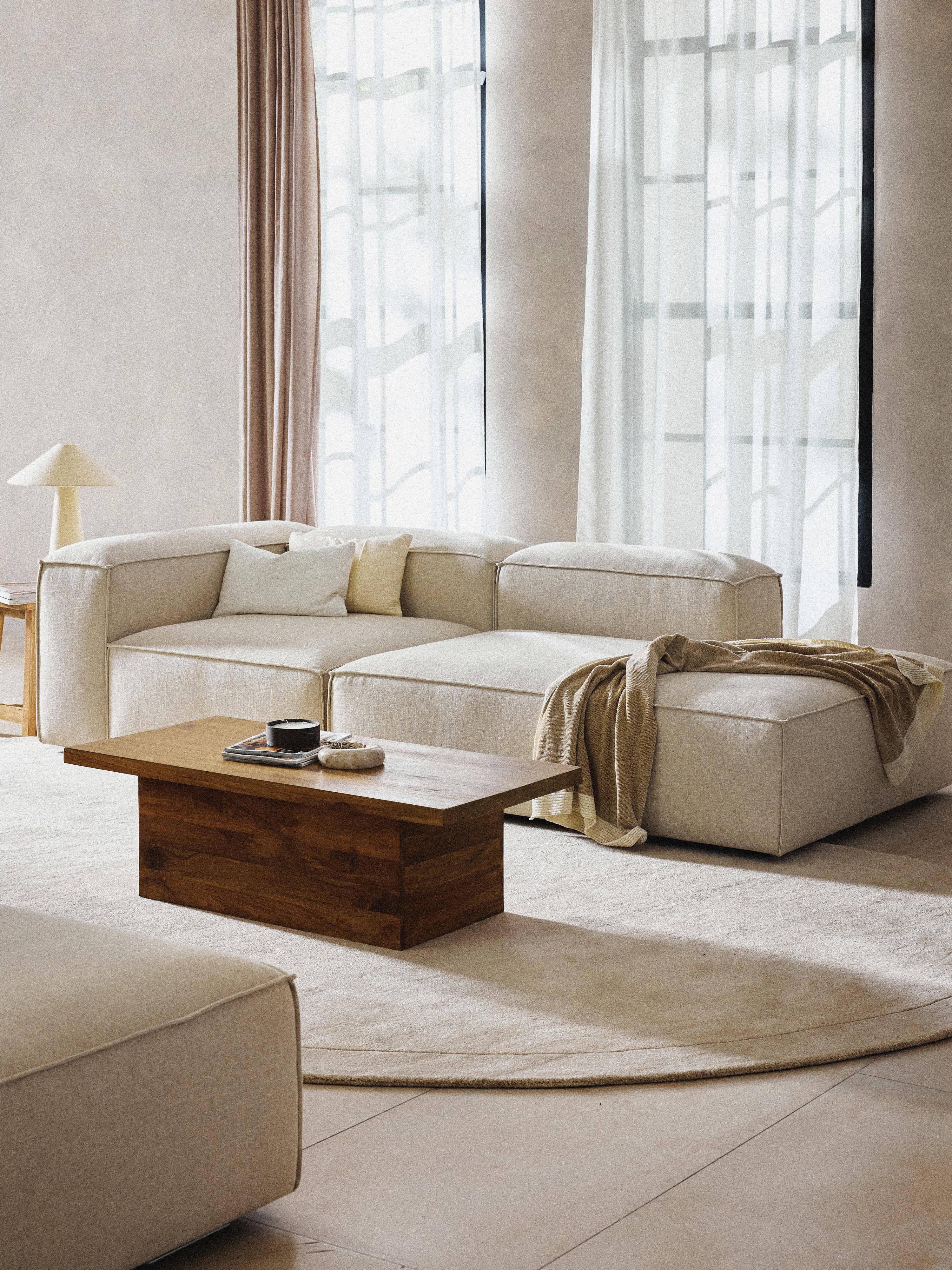Lennon Linen Blend Modular Ottoman