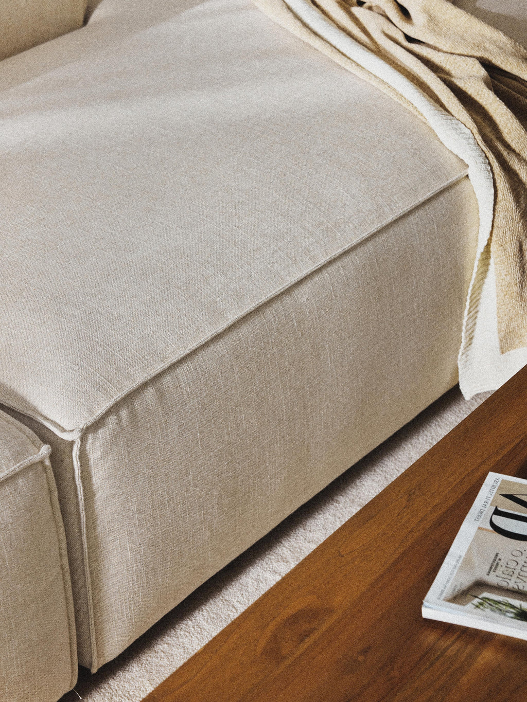 Lennon Linen Blend Modular Ottoman