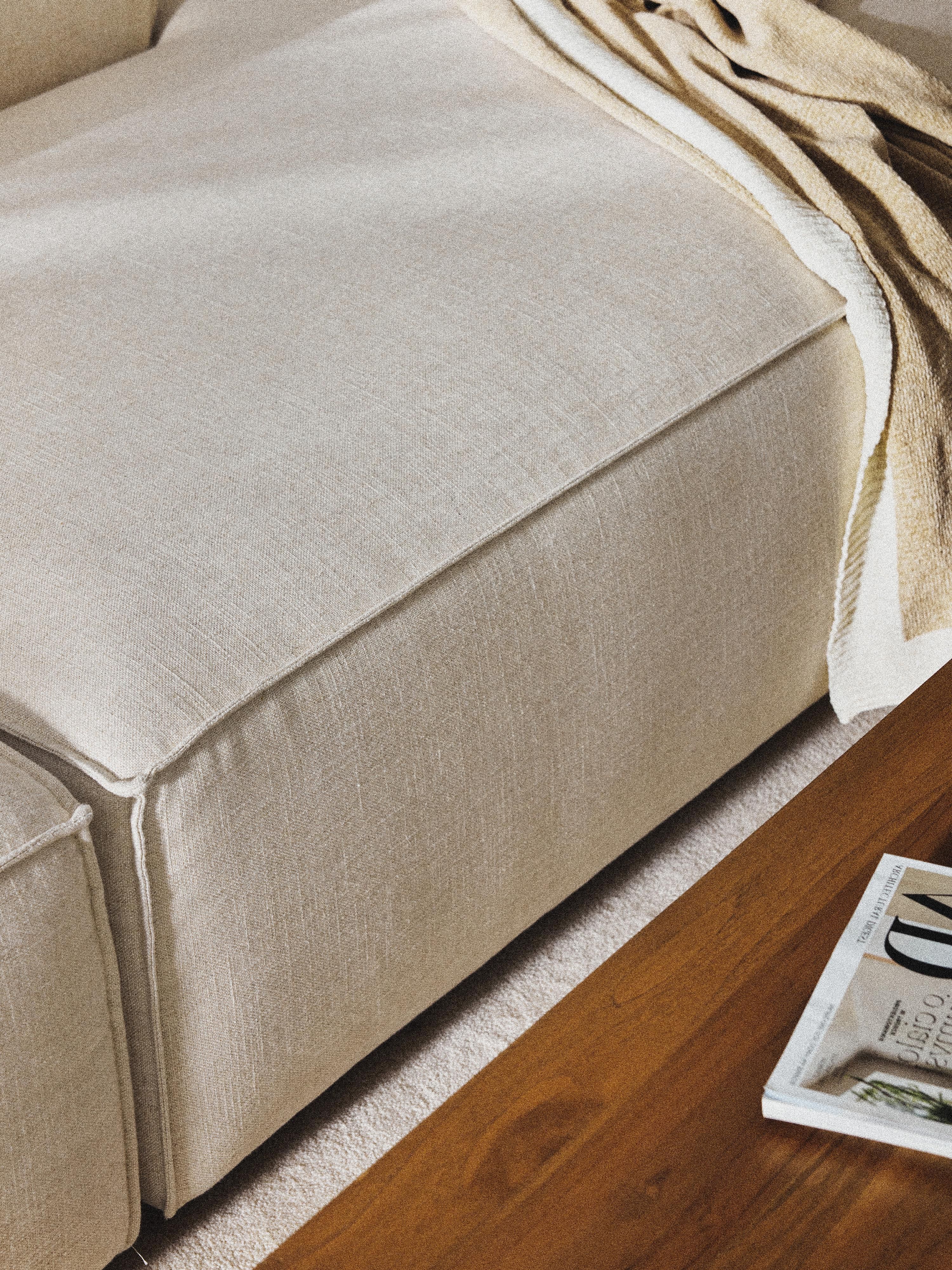 Lennon Linen Blend Modular Ottoman