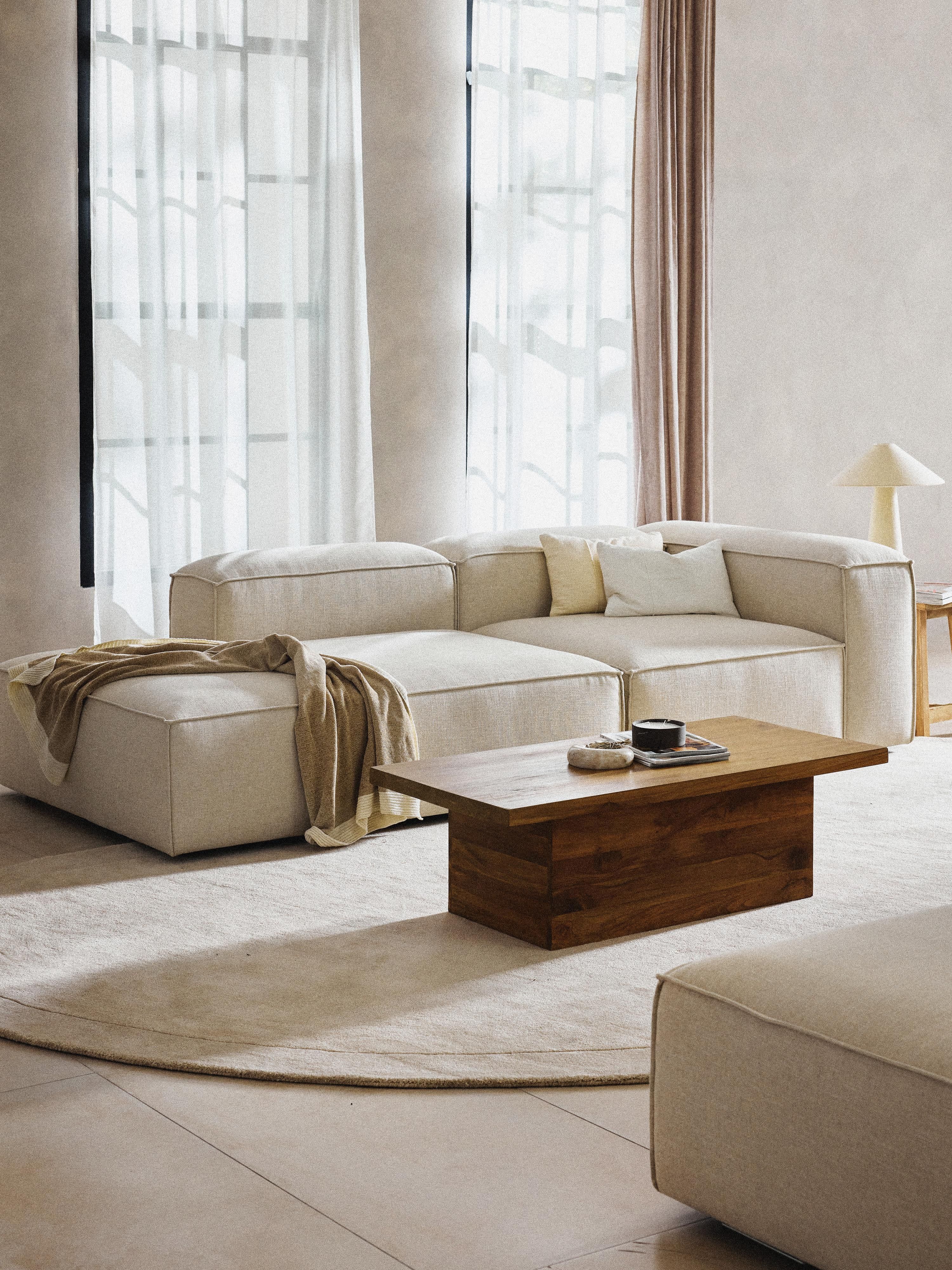Lennon Linen Blend Modular Ottoman