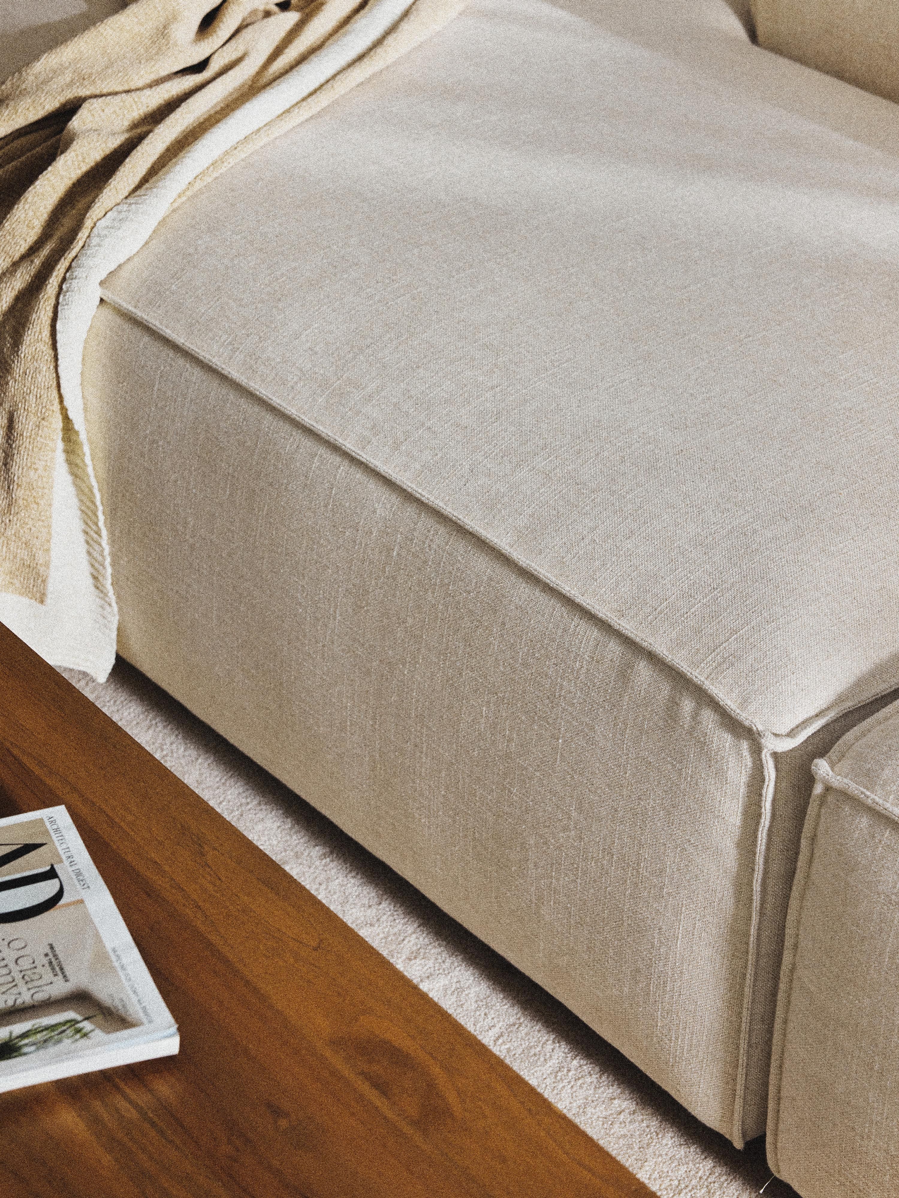 Lennon Linen Blend Modular Ottoman
