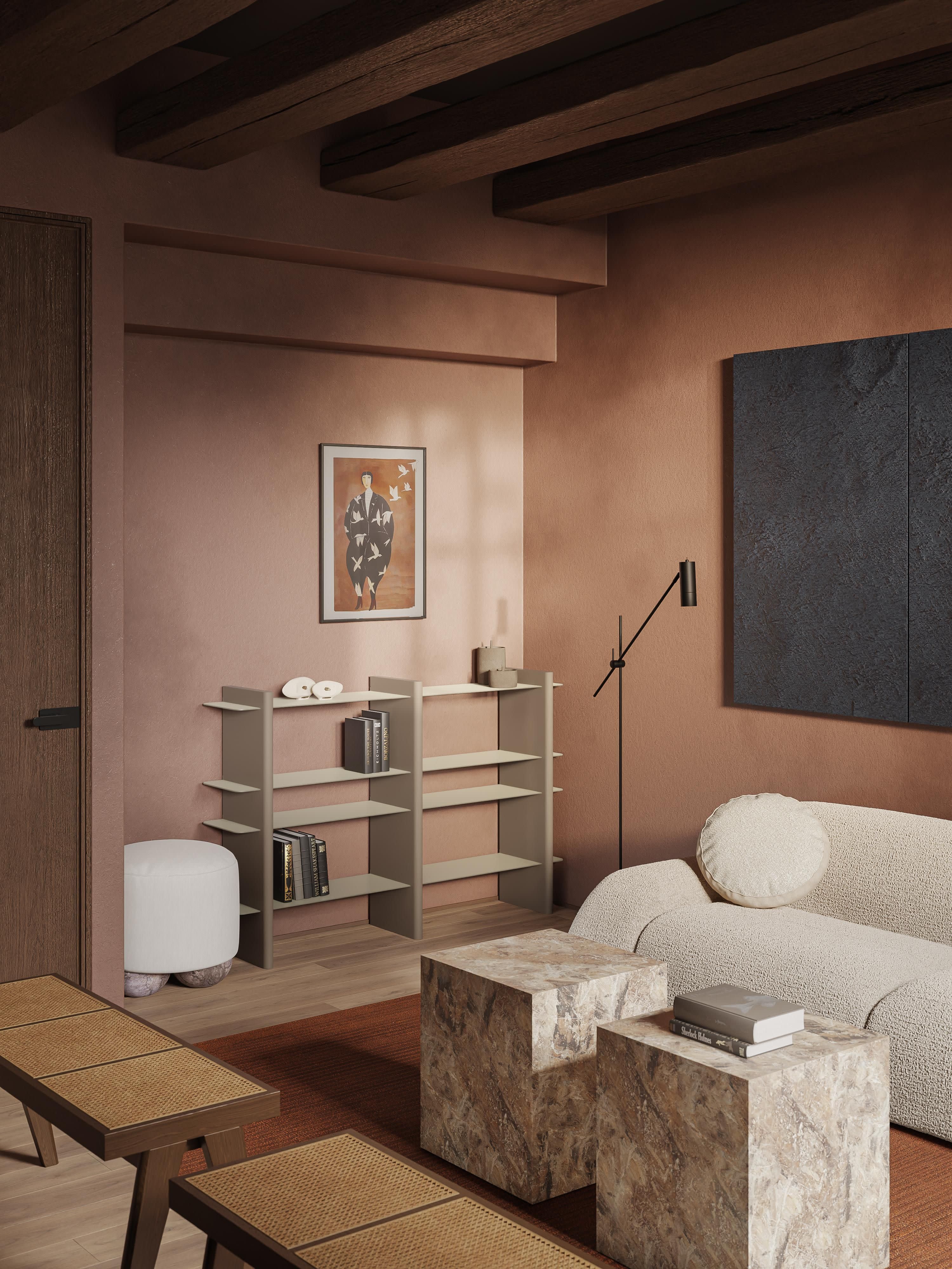 Rami Shelving Unit with Metal Elements