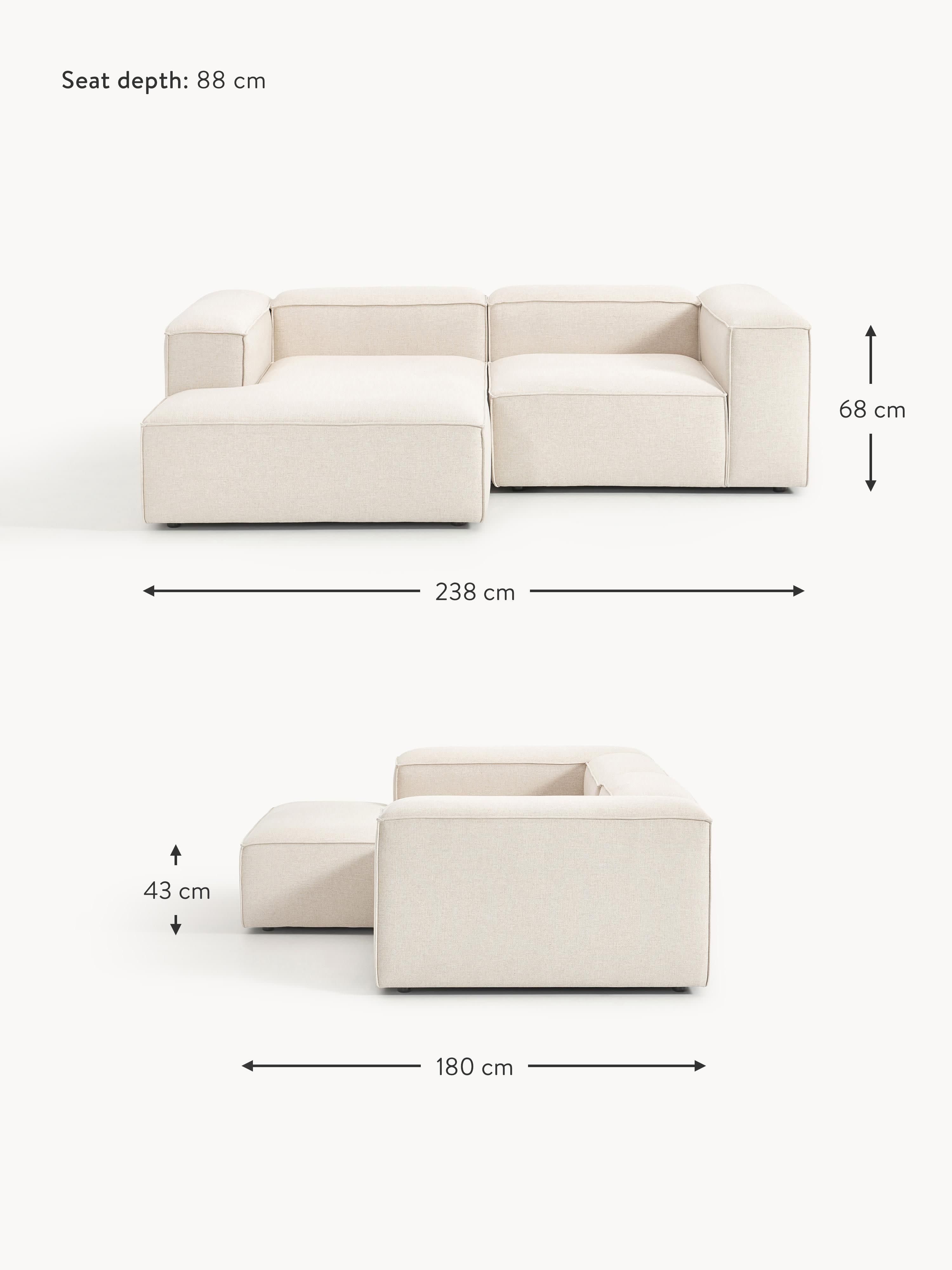 Lennon Linen Blend Modular Corner Sofa (3-seater)