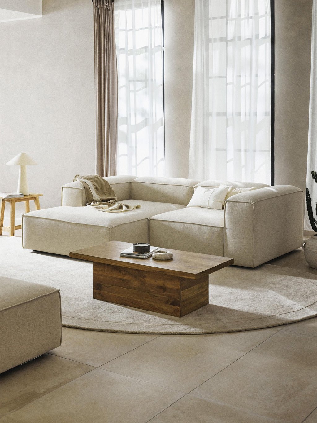 Lennon Linen Blend Modular Corner Sofa (3-seater)