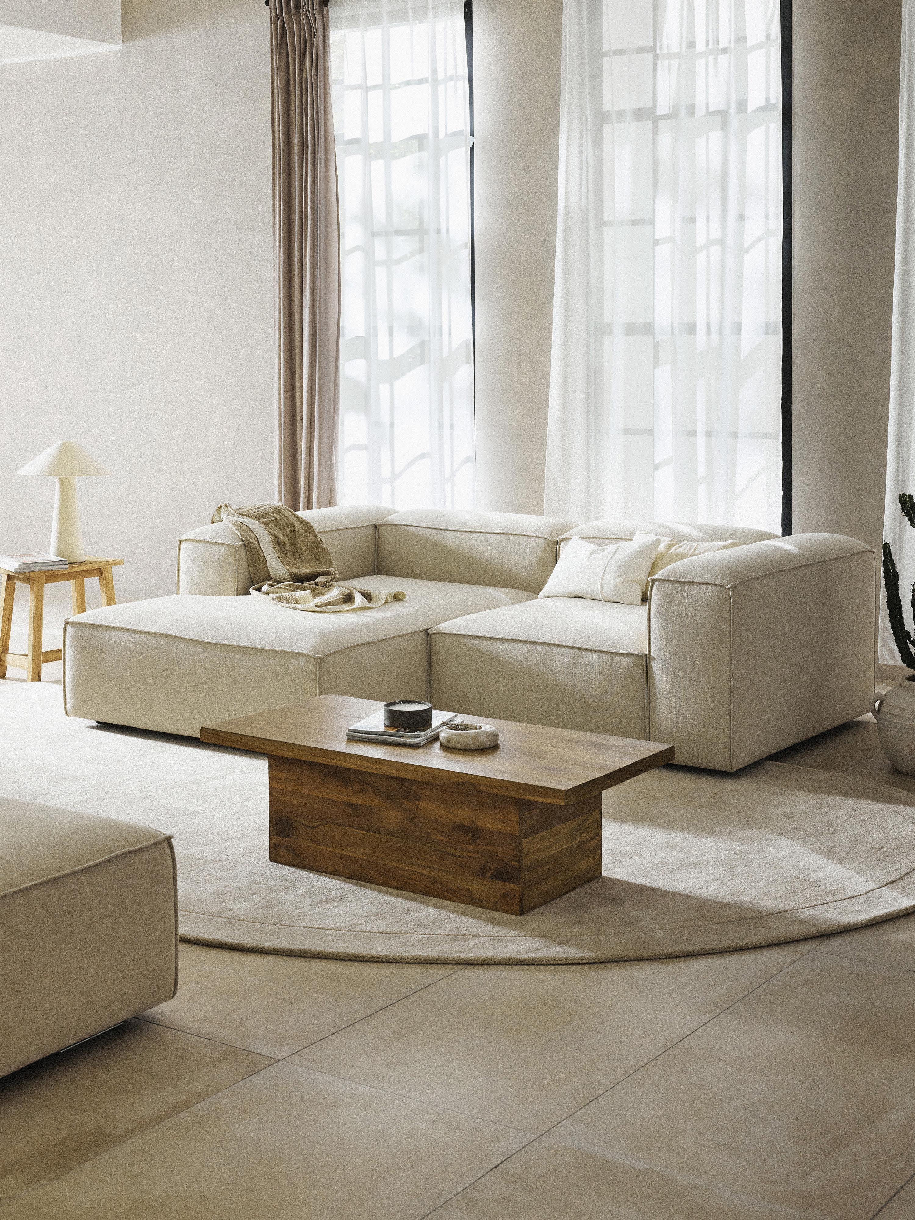 Lennon Linen Blend Modular Corner Sofa (3-seater)