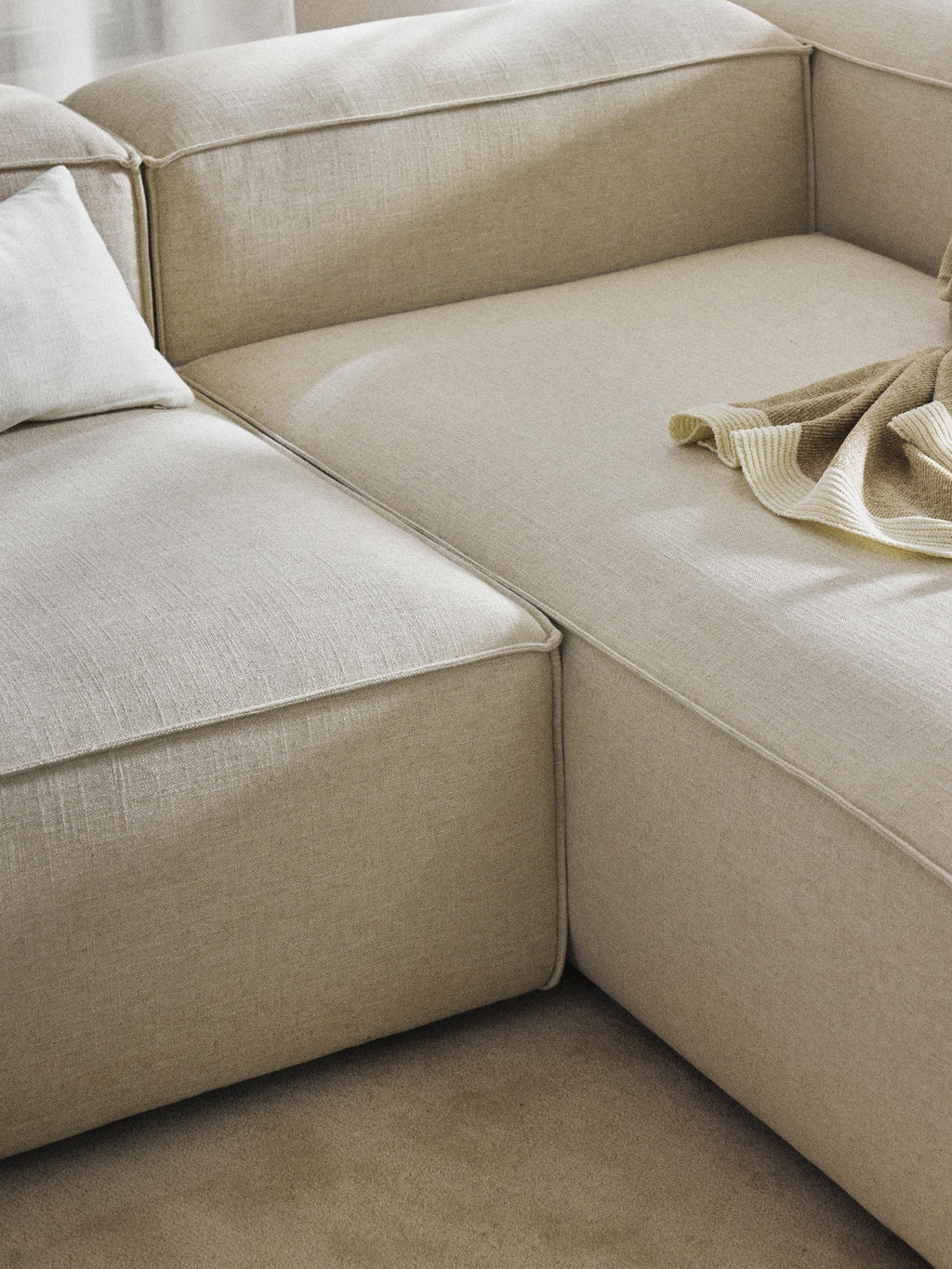 Lennon Linen Blend Modular Corner Sofa (3-seater)