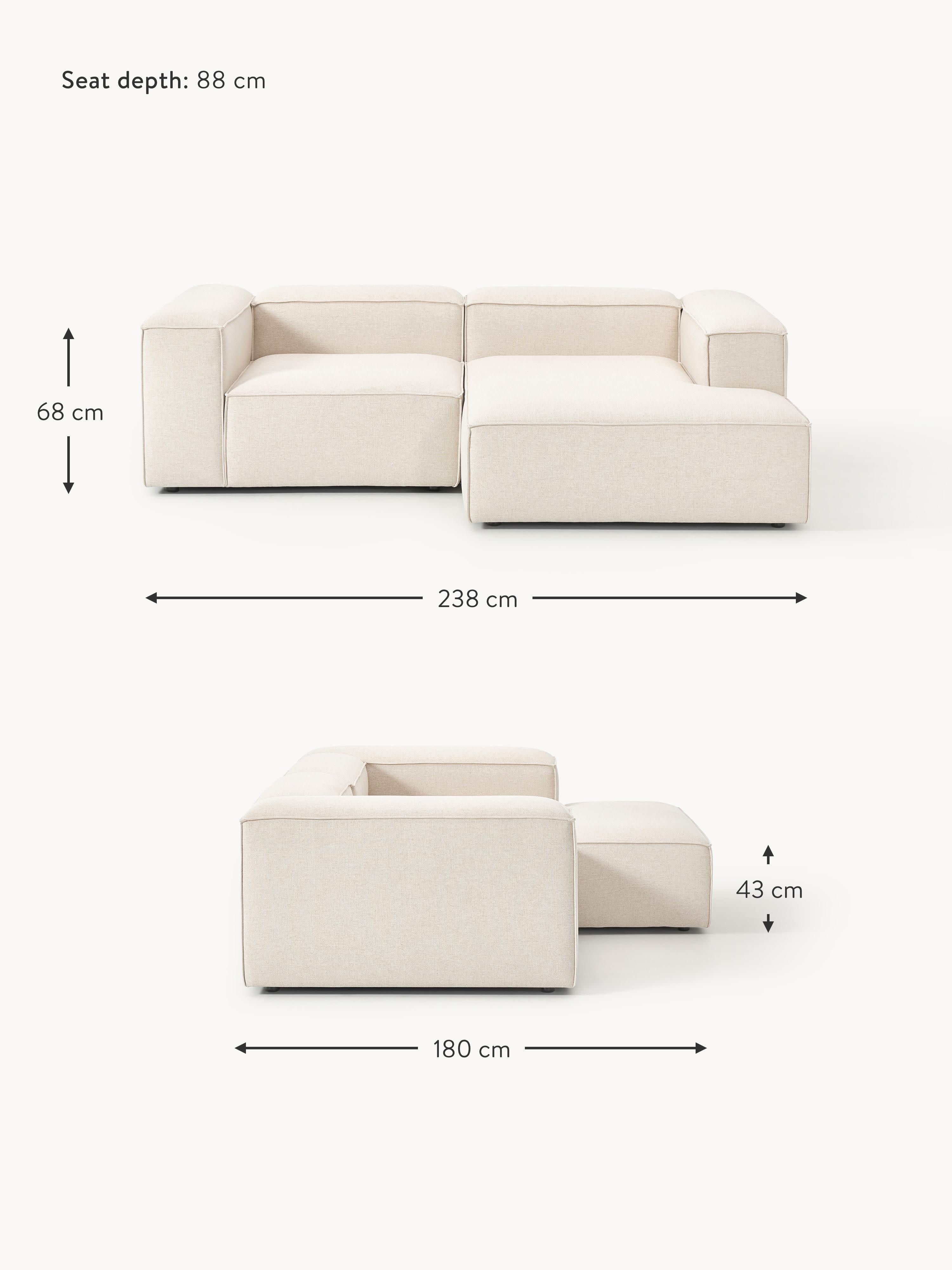 Lennon Linen Blend Modular Corner Sofa (3-seater)