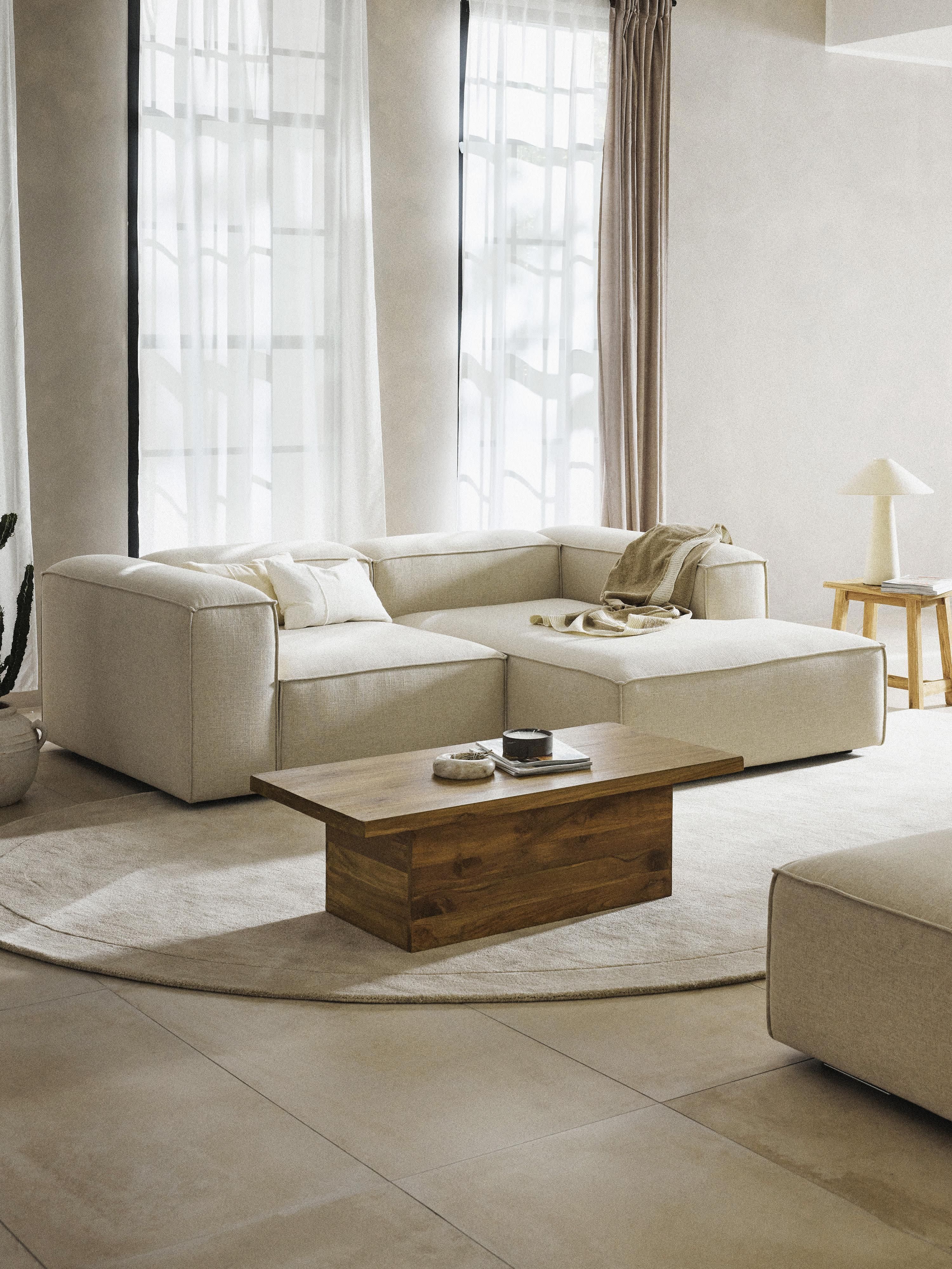 Lennon Linen Blend Modular Corner Sofa (3-seater)
